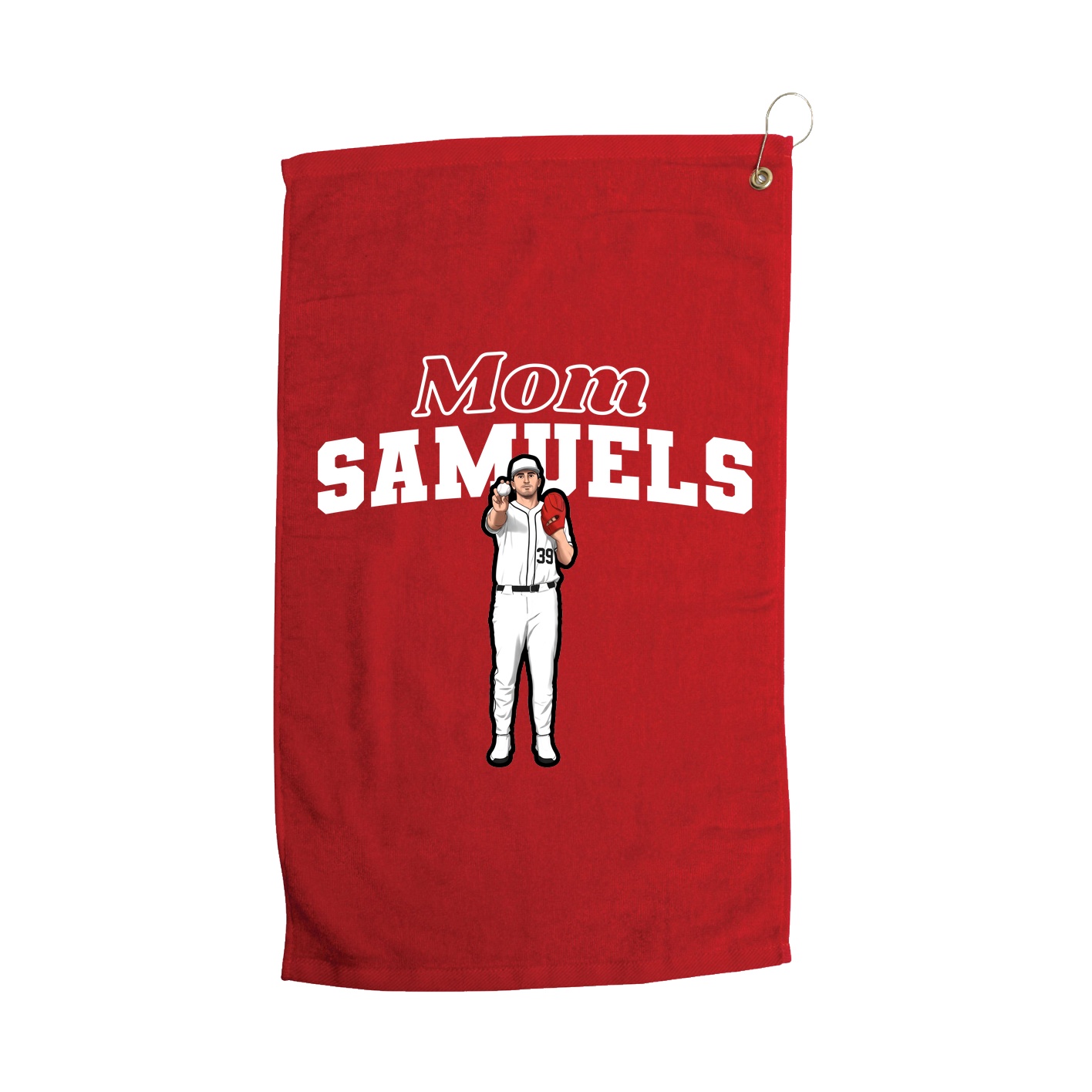 Golf Towel — Mothers Day Block in Red