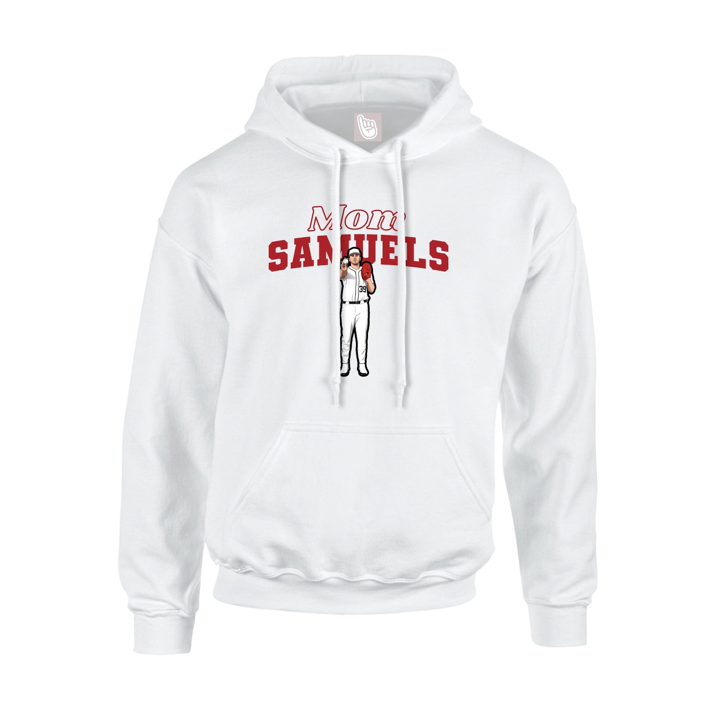 Youth Hoodie — Mothers Day Block in White