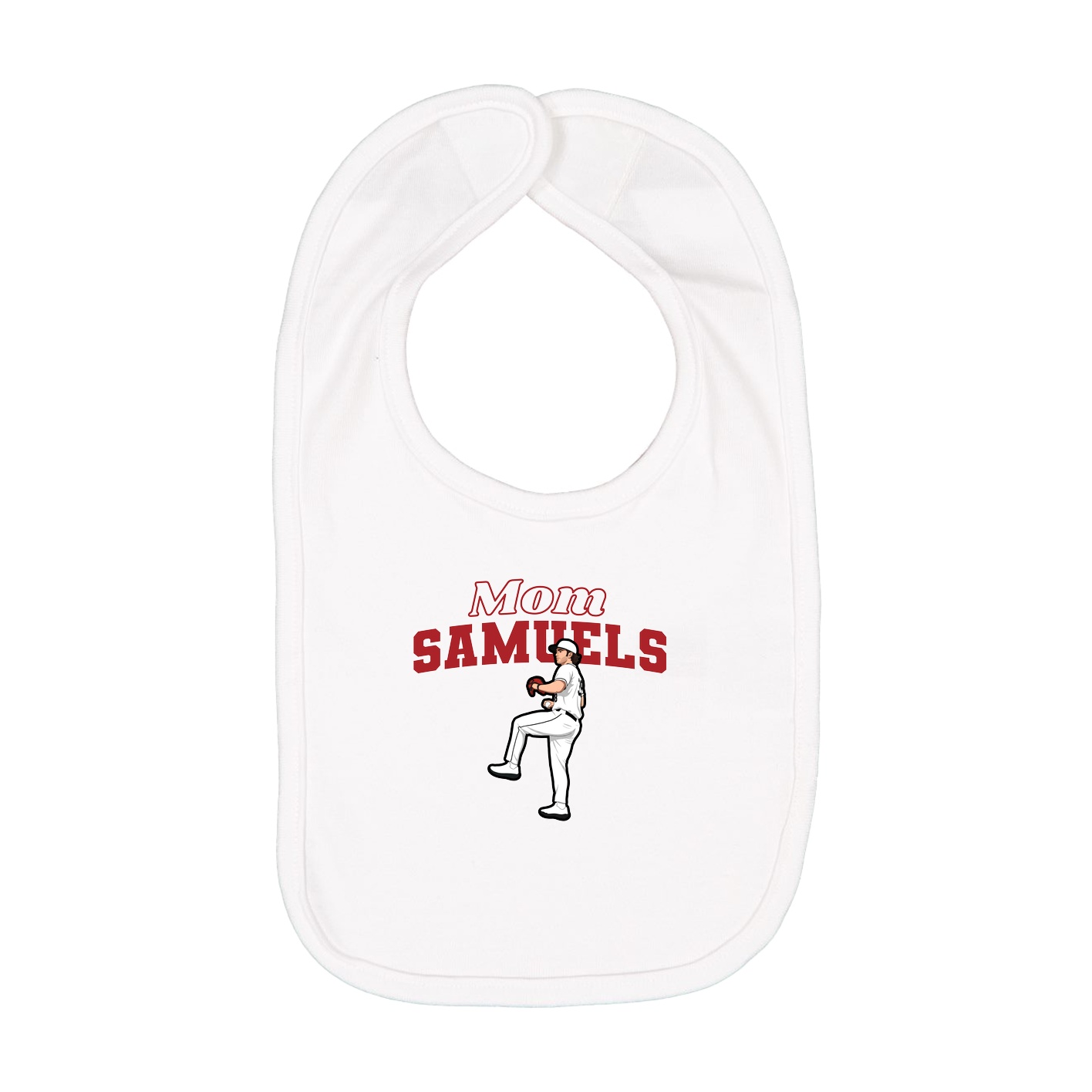 Infant Bib — Mothers Day Block in White