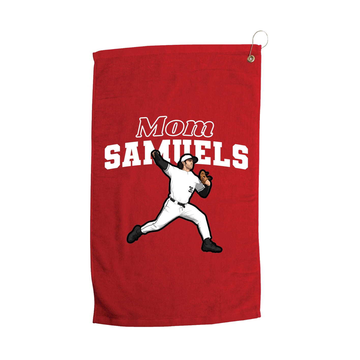 Golf Towel — Mothers Day Block in Red