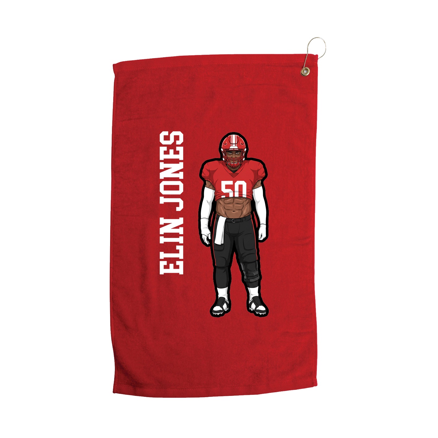 Golf Towel — Name Vertical in Red