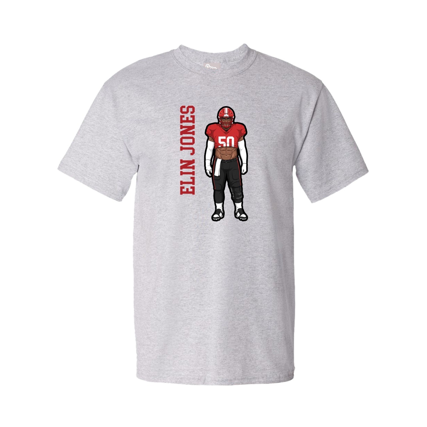 Tee — Name Vertical in Grey