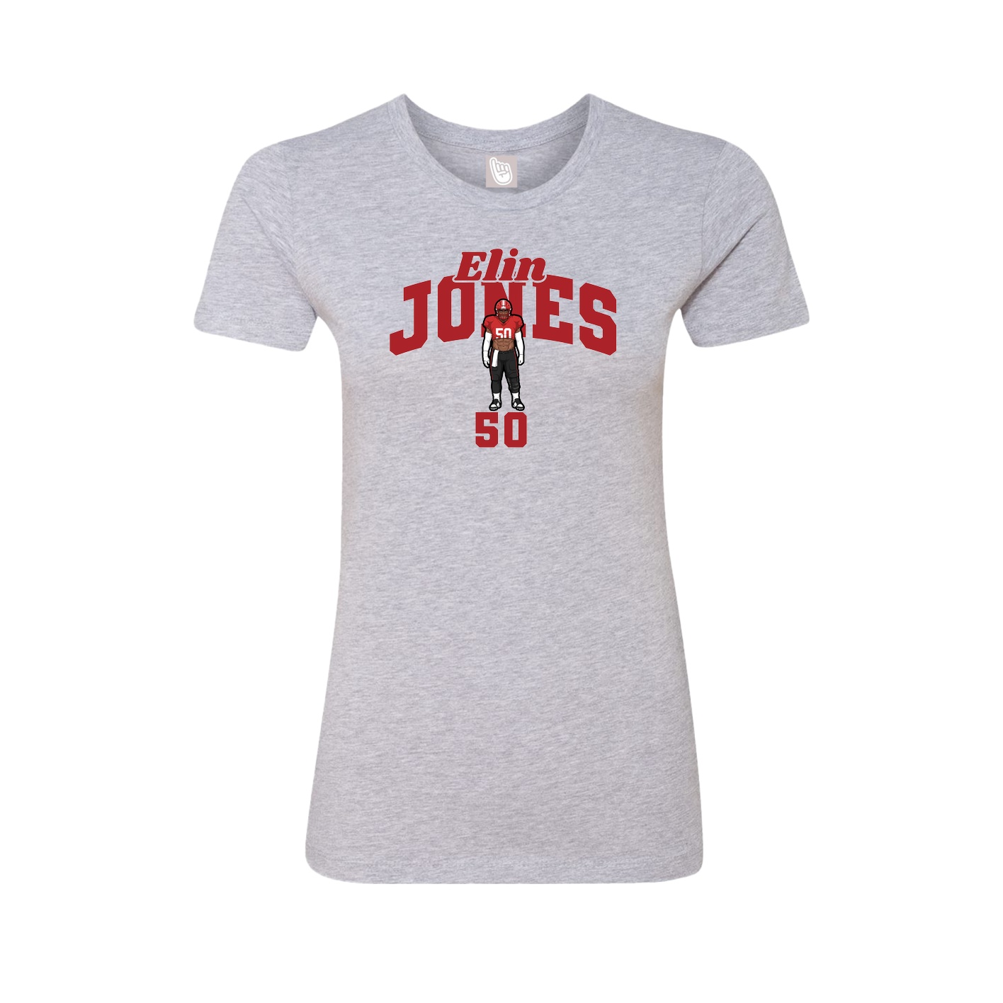 Fitted Women's Tee — Signature Arch in Grey