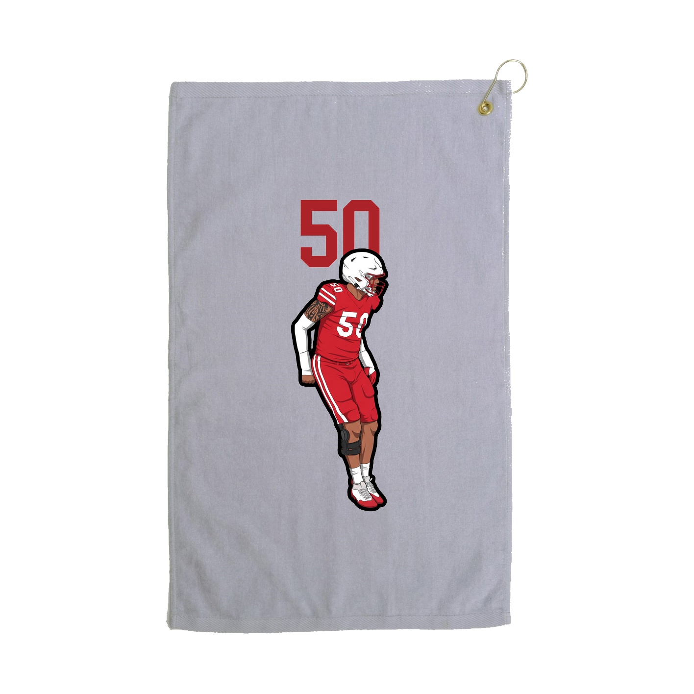 Golf Towel — Number Top in Grey
