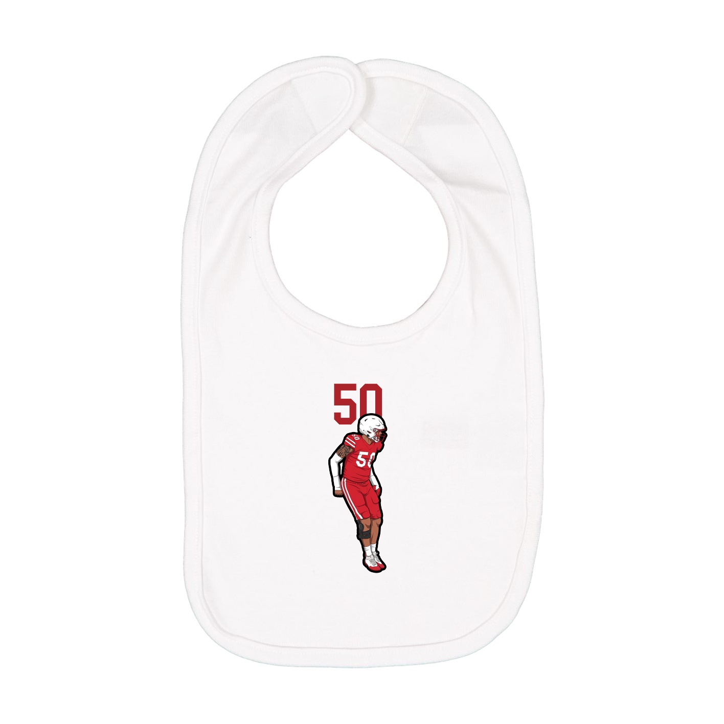 Infant Bib — Number Top in White