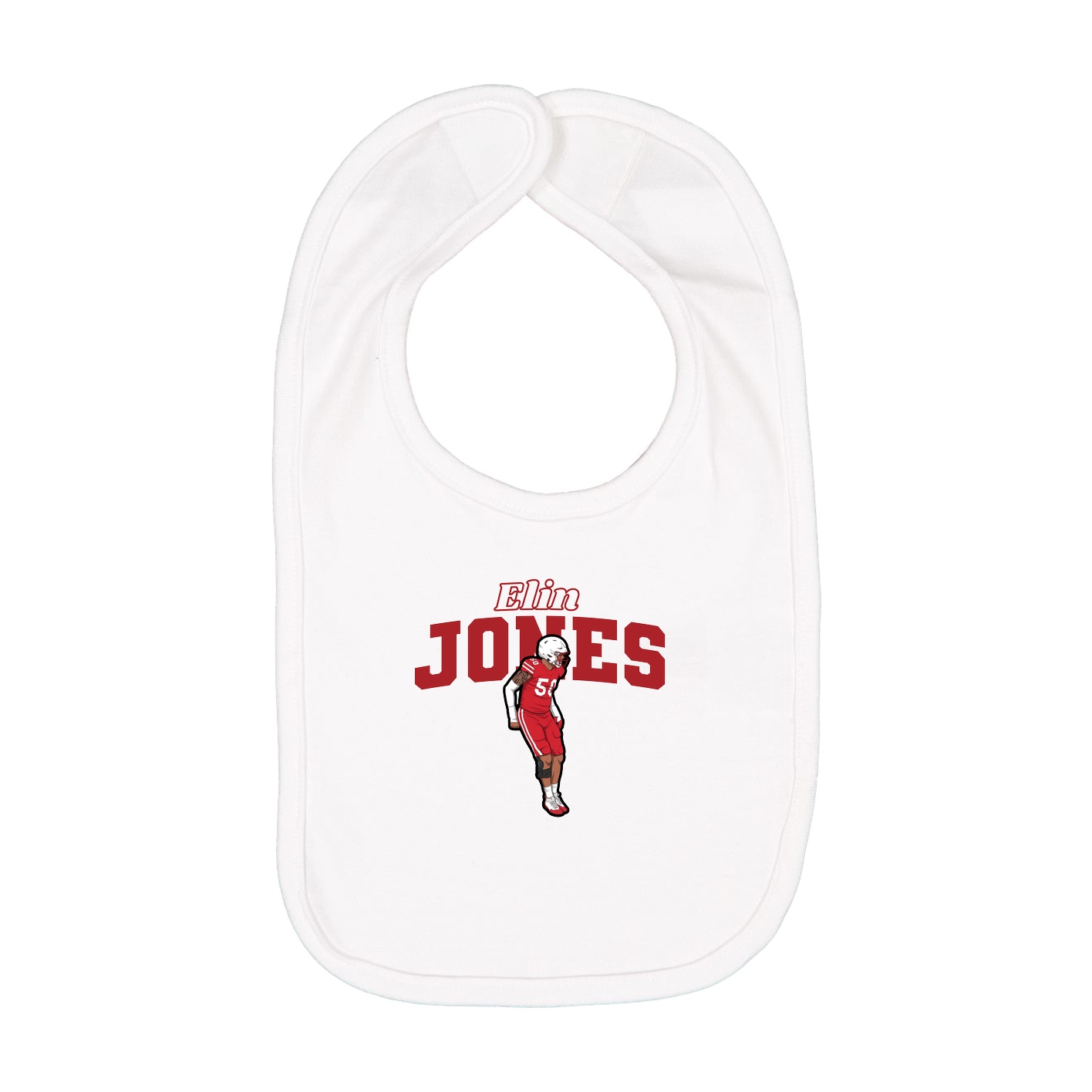 Infant Bib — Name Arch in White