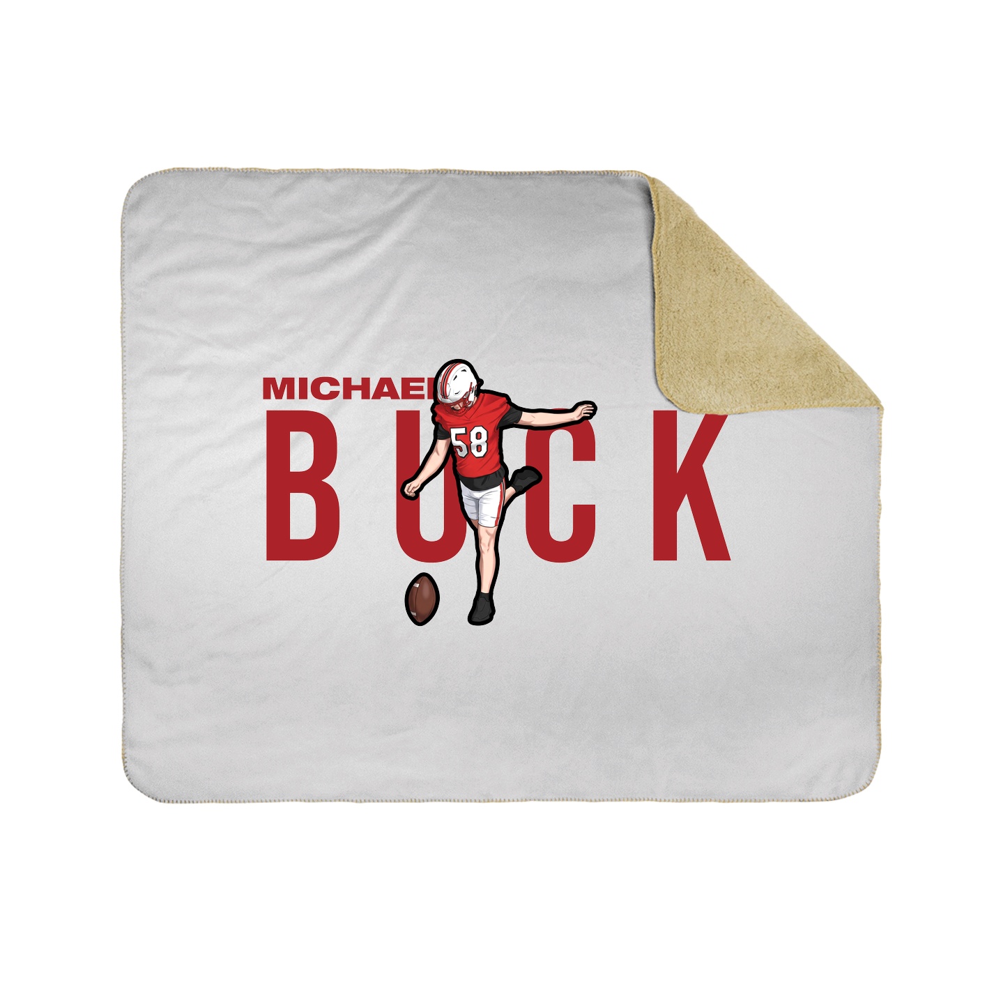 Throw Blanket — Player Name in White