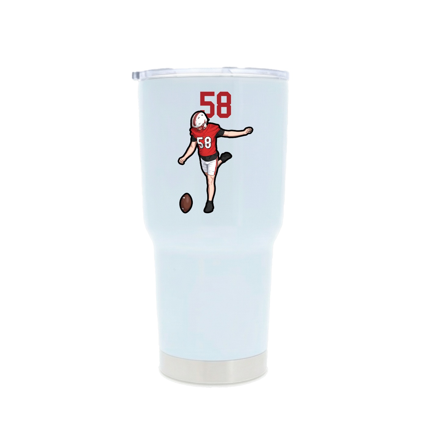 30oz Stainless Steel Tumbler — Number Top in White