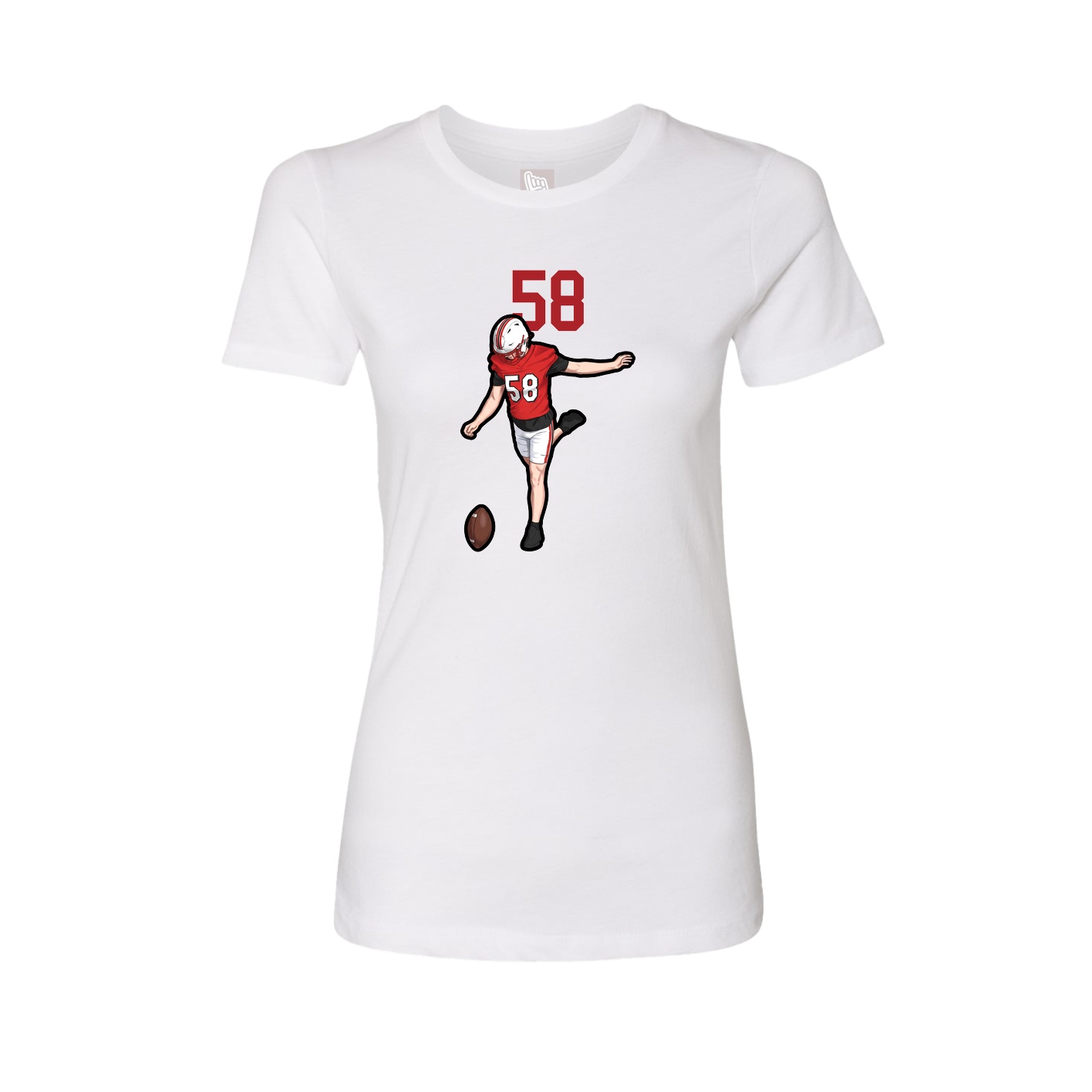 Fitted Women's Tee — Number Top in White