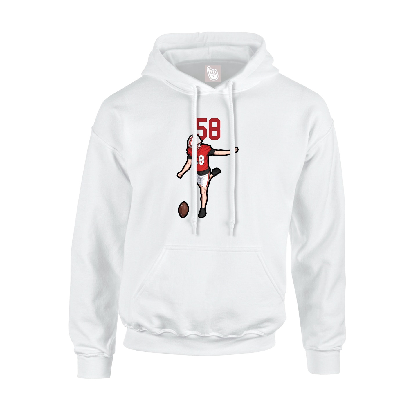 Hoodie — Number Top in White