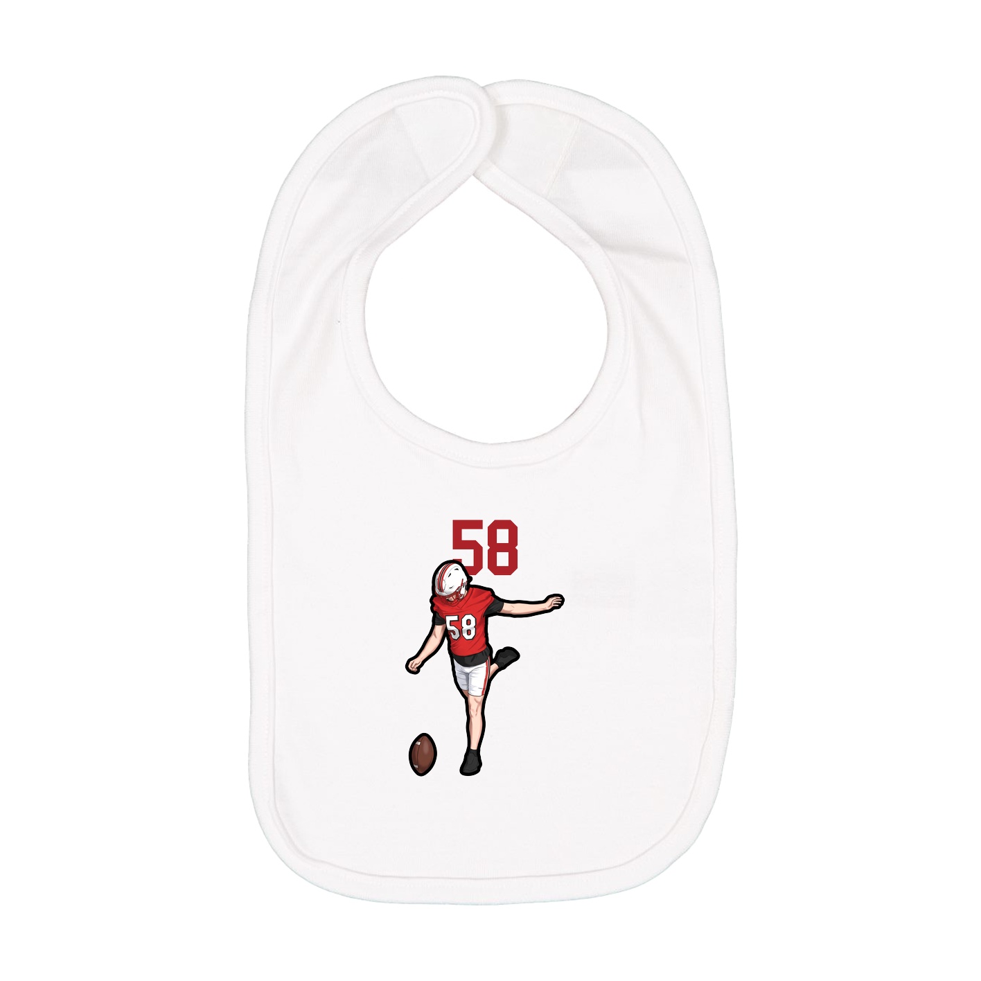 Infant Bib — Number Top in White