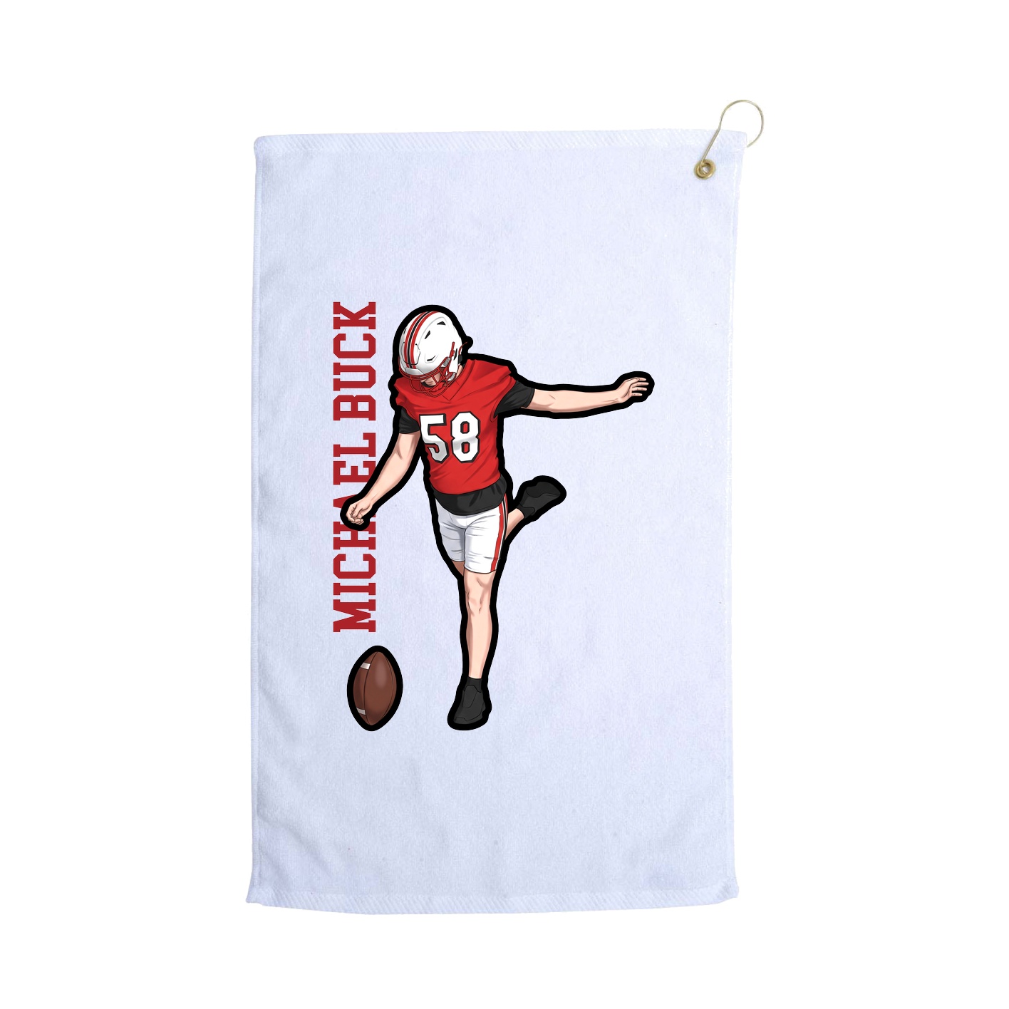 Golf Towel — Name Vertical in White