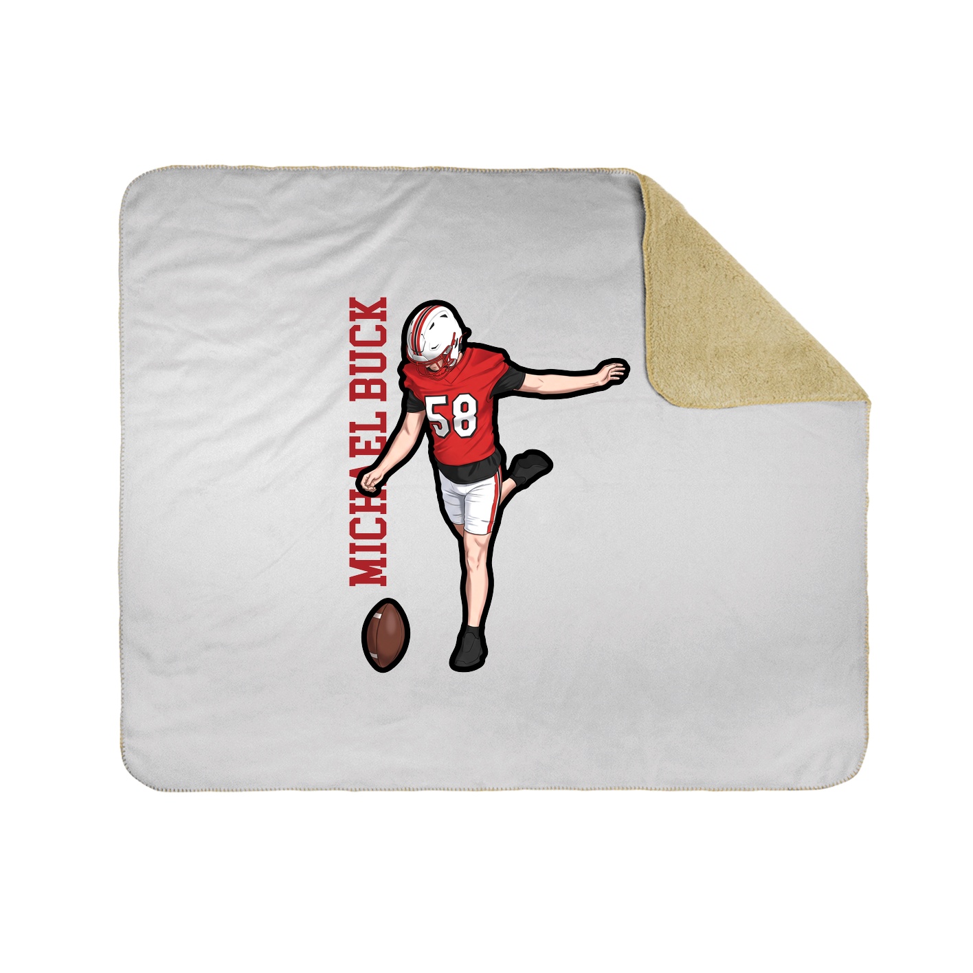 Throw Blanket — Name Vertical in White