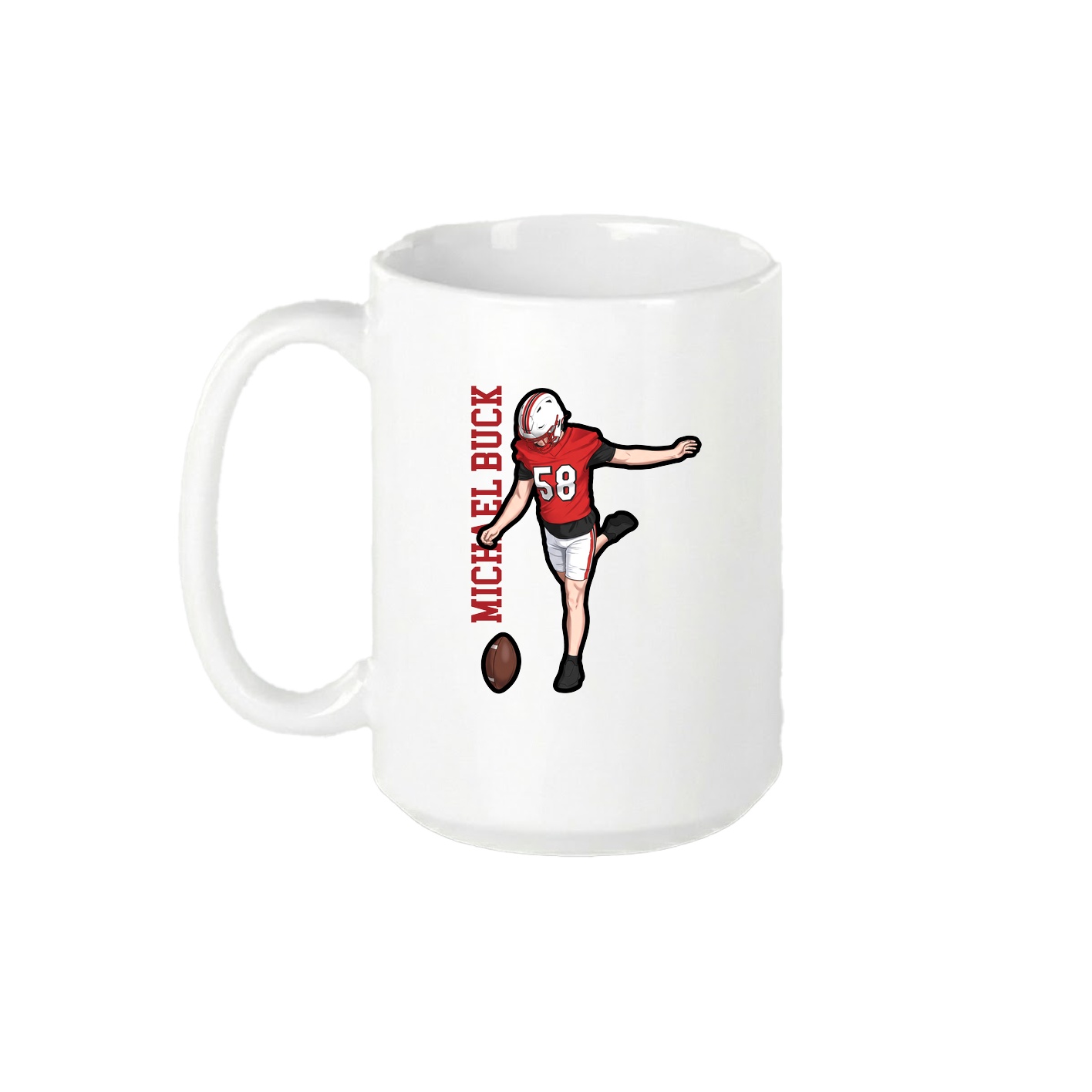15oz Coffee Mug — Name Vertical in White