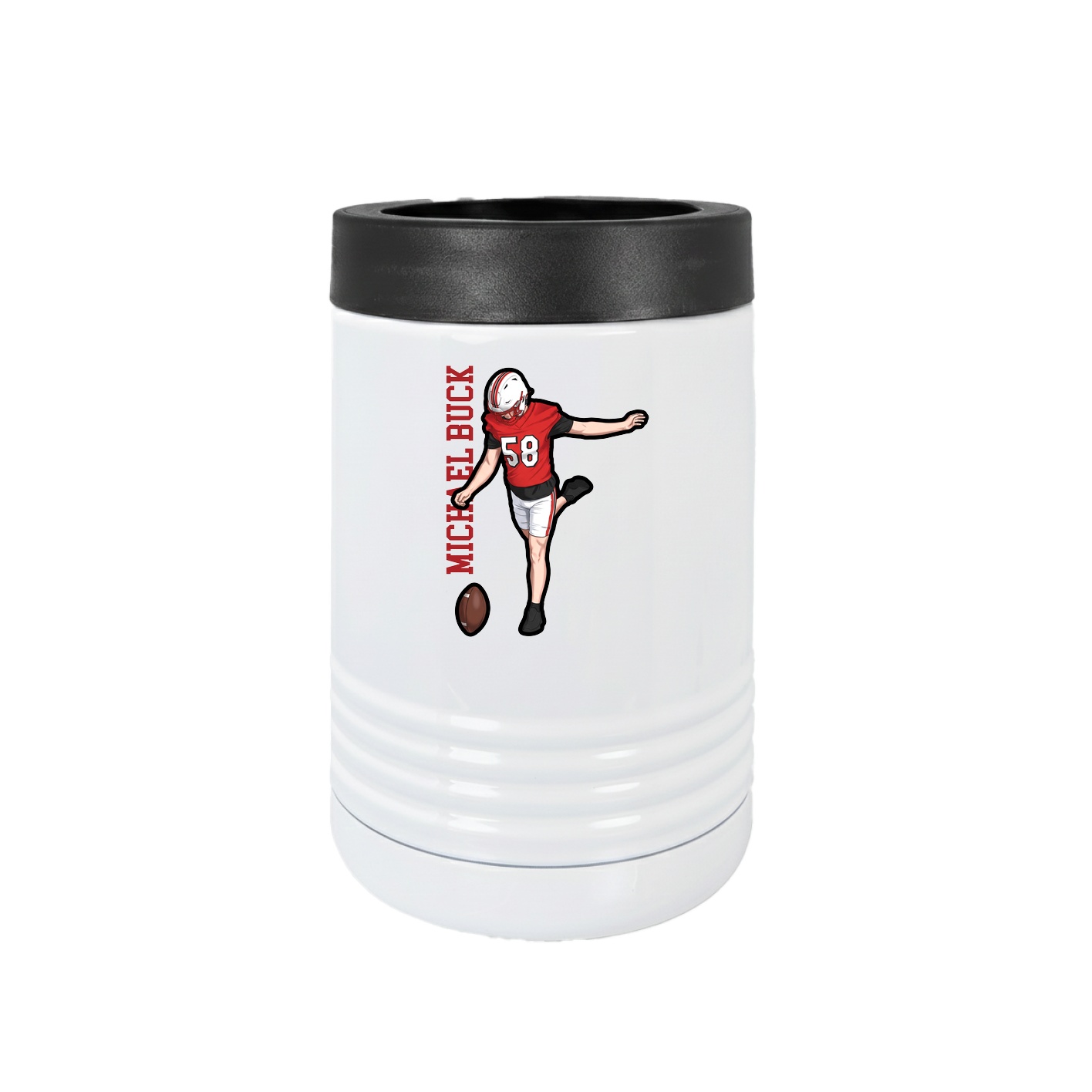 Beverage Holder — Name Vertical in White