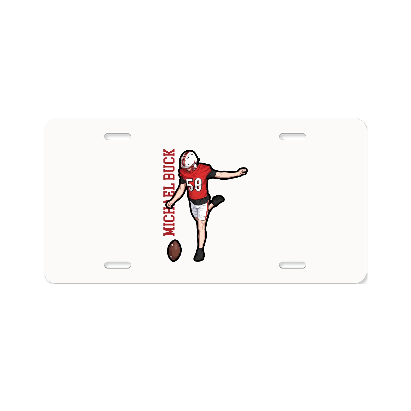 License Plate — Name Vertical in Classic