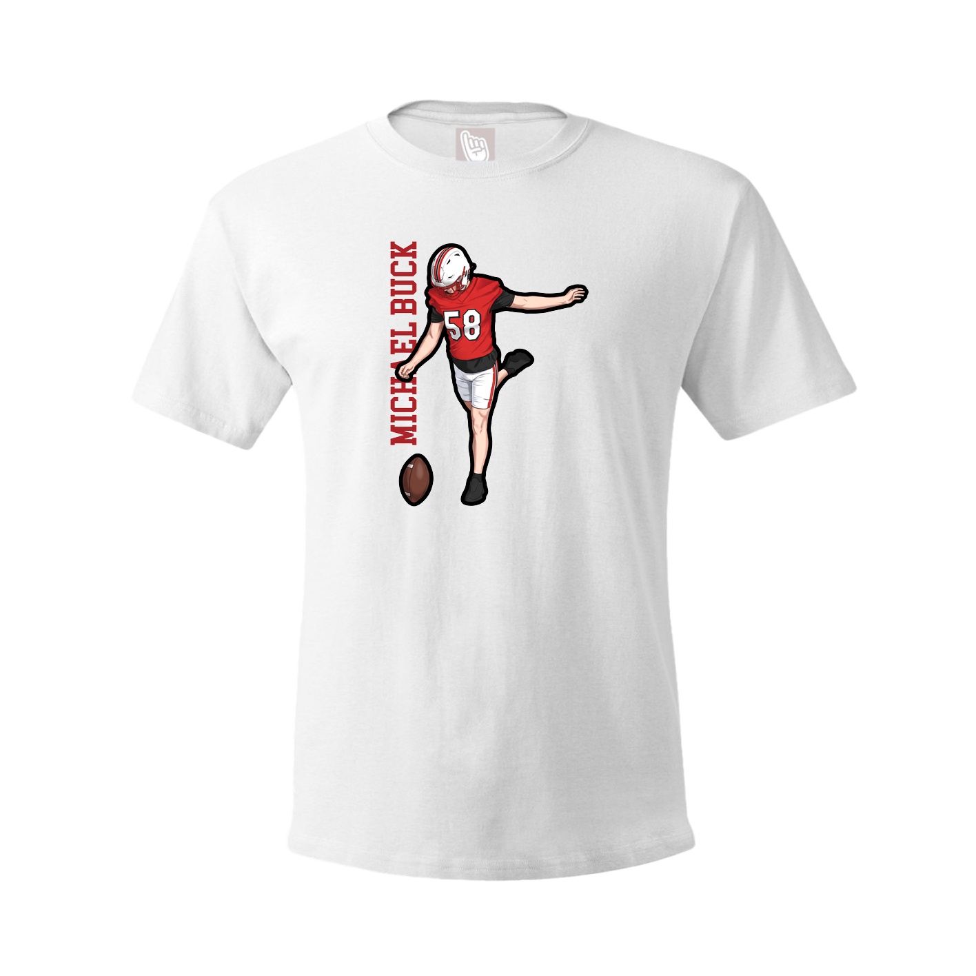 Tee — Name Vertical in White