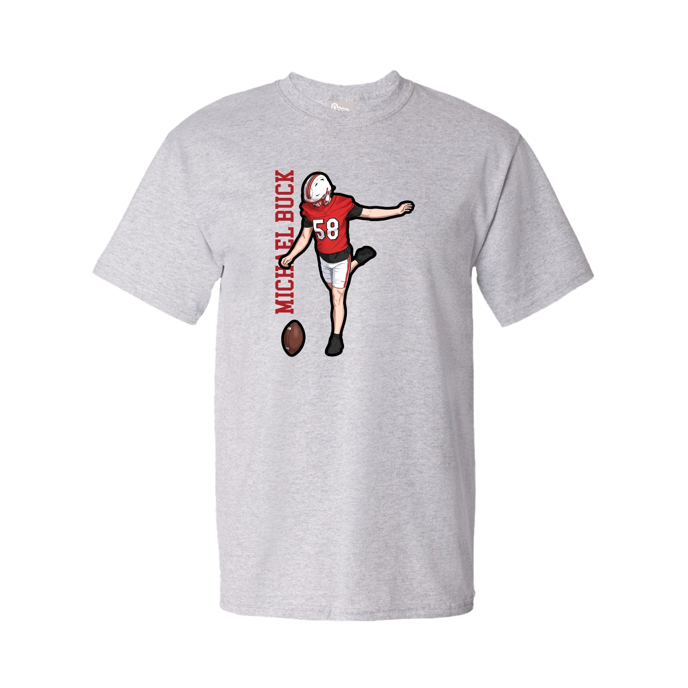 Youth Tee — Name Vertical in Grey