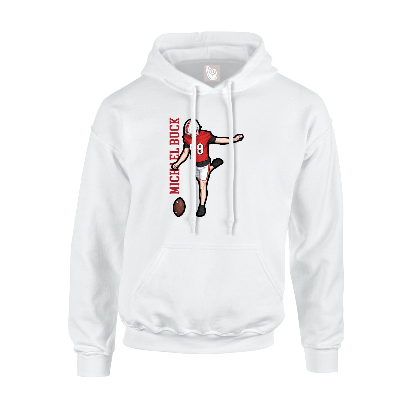 Hoodie — Name Vertical in White