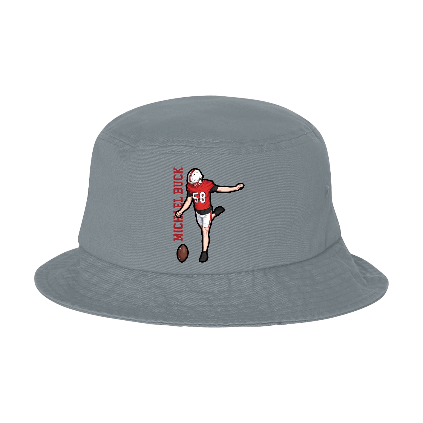 Bucket Cap — Name Vertical in Grey