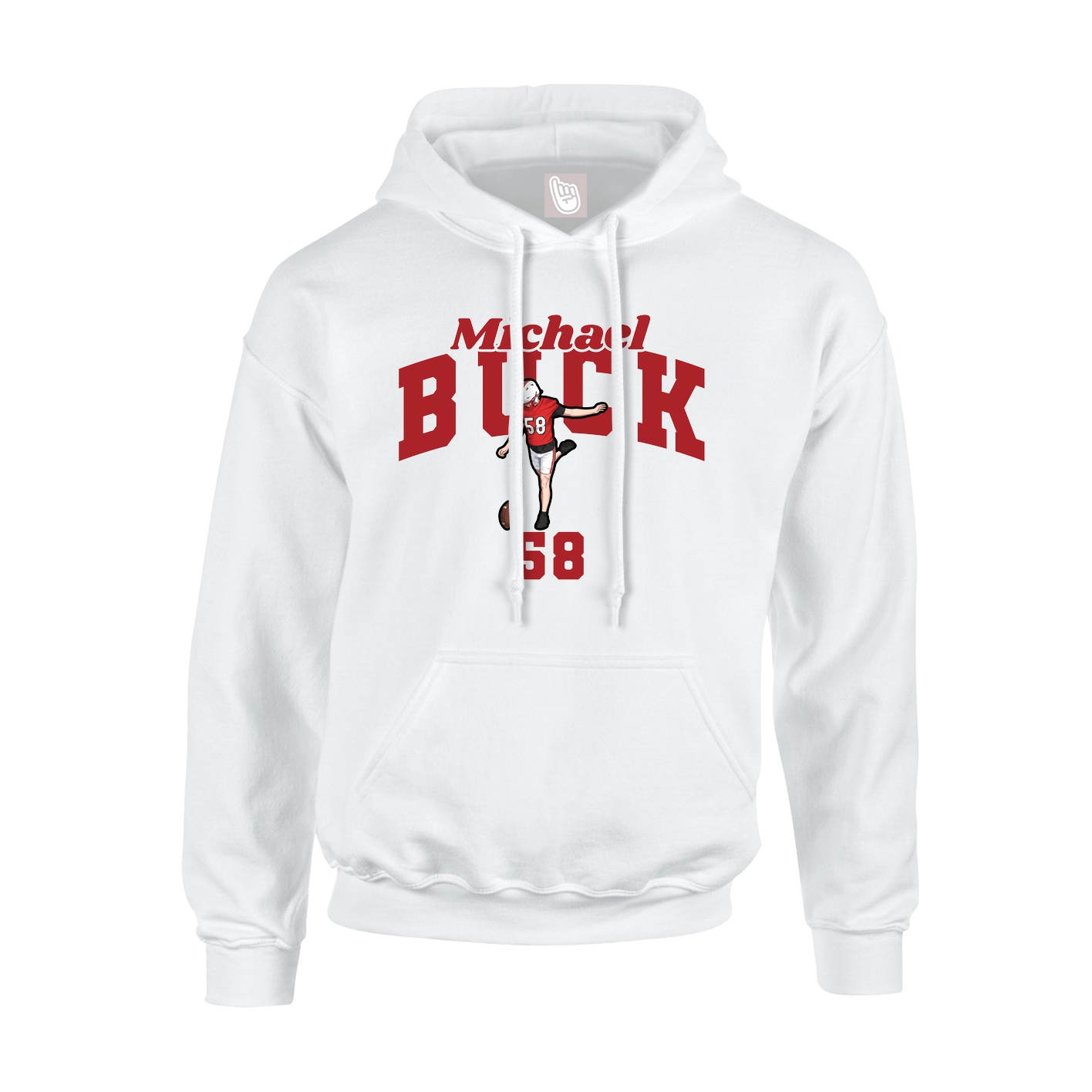 Youth Hoodie — Signature Arch in White