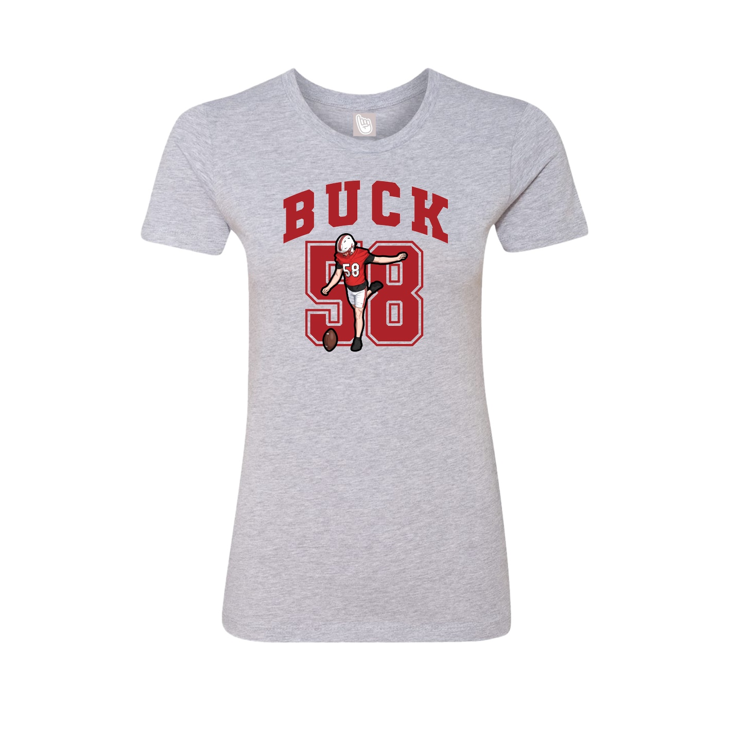 Fitted Women's Tee — Number in Grey