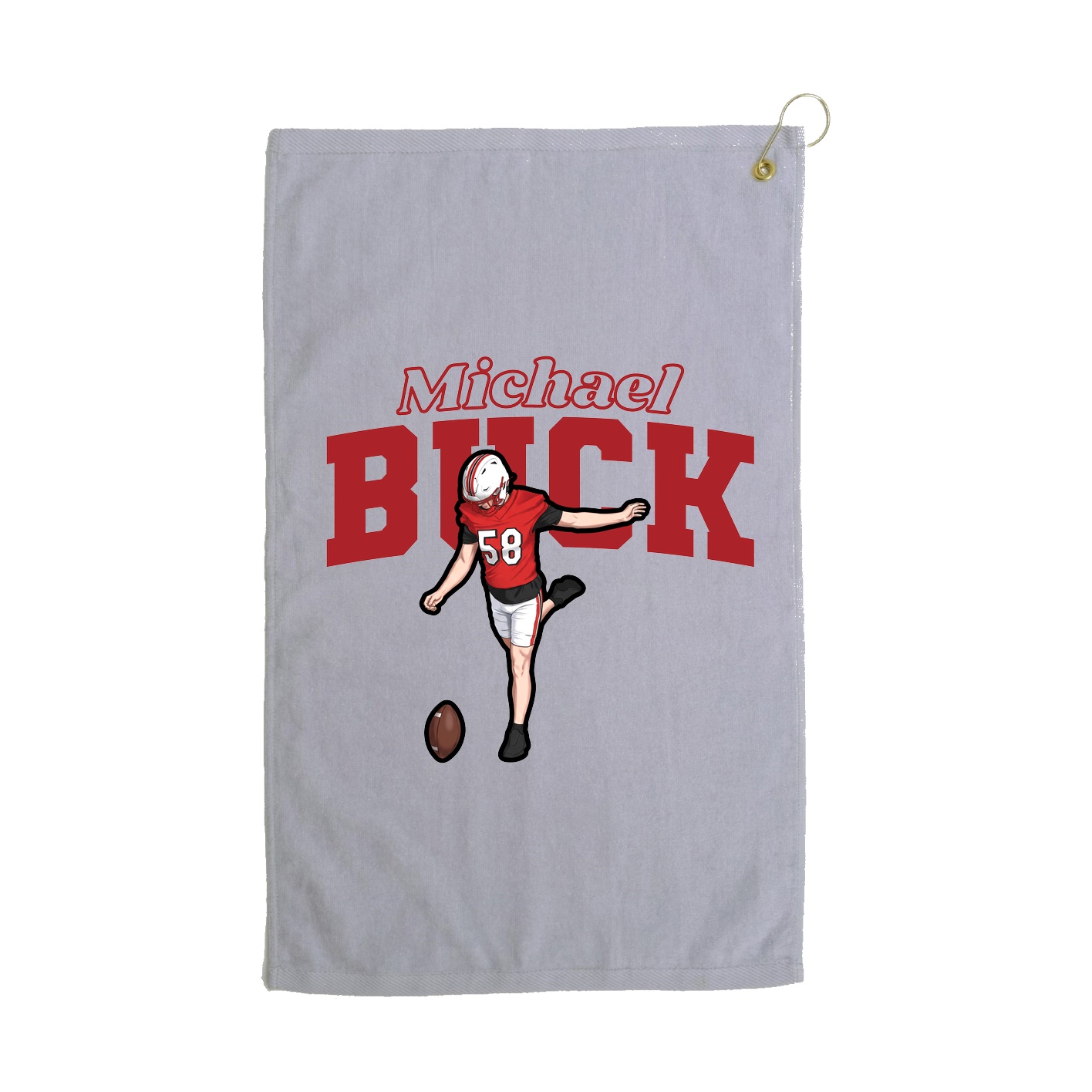Golf Towel — Name Arch in Grey