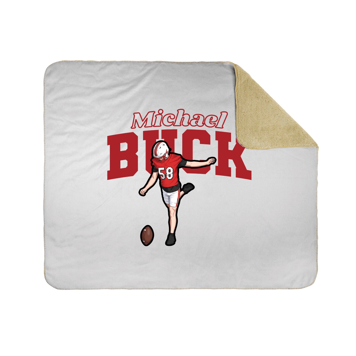 Throw Blanket — Name Arch in White