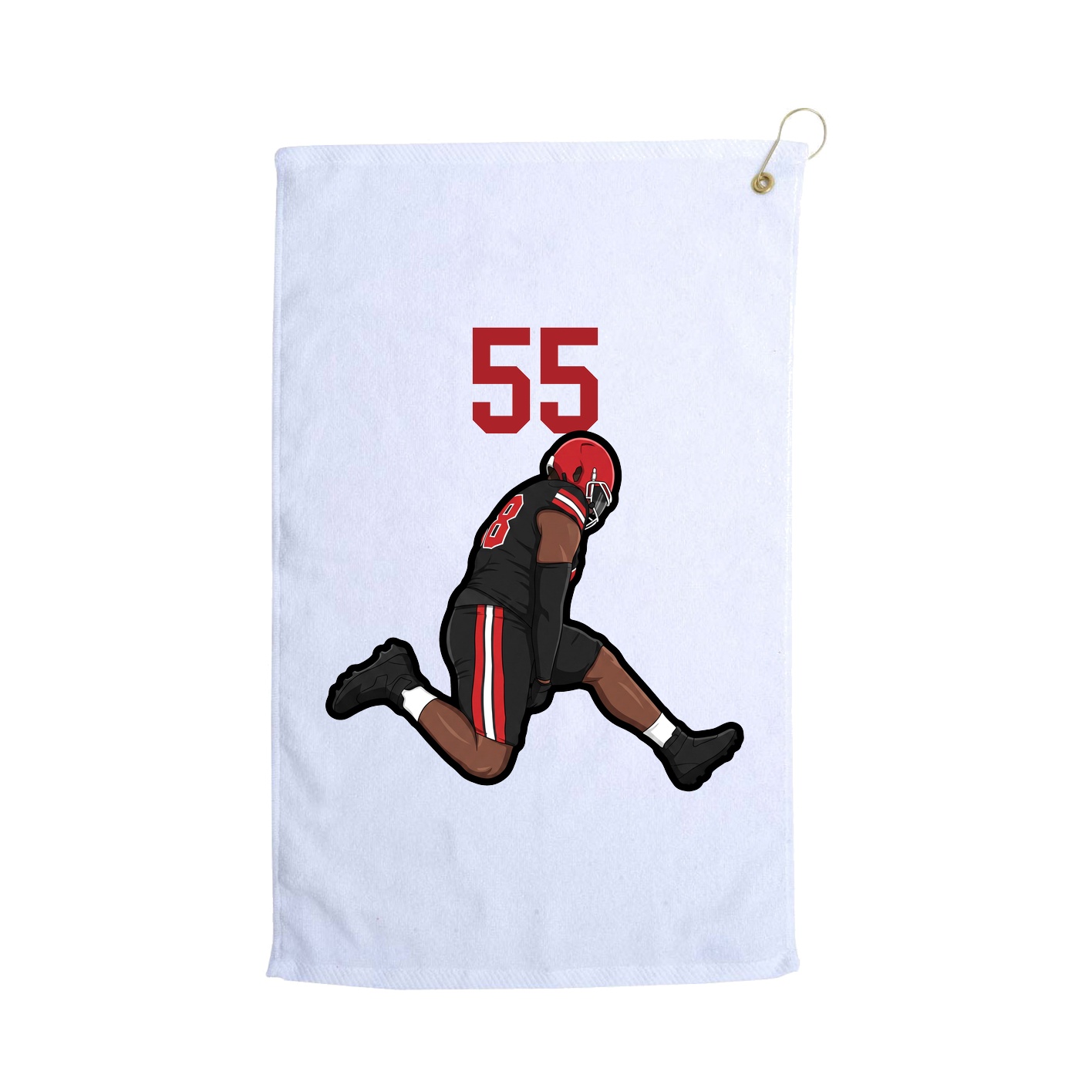 Golf Towel — Number Top in White