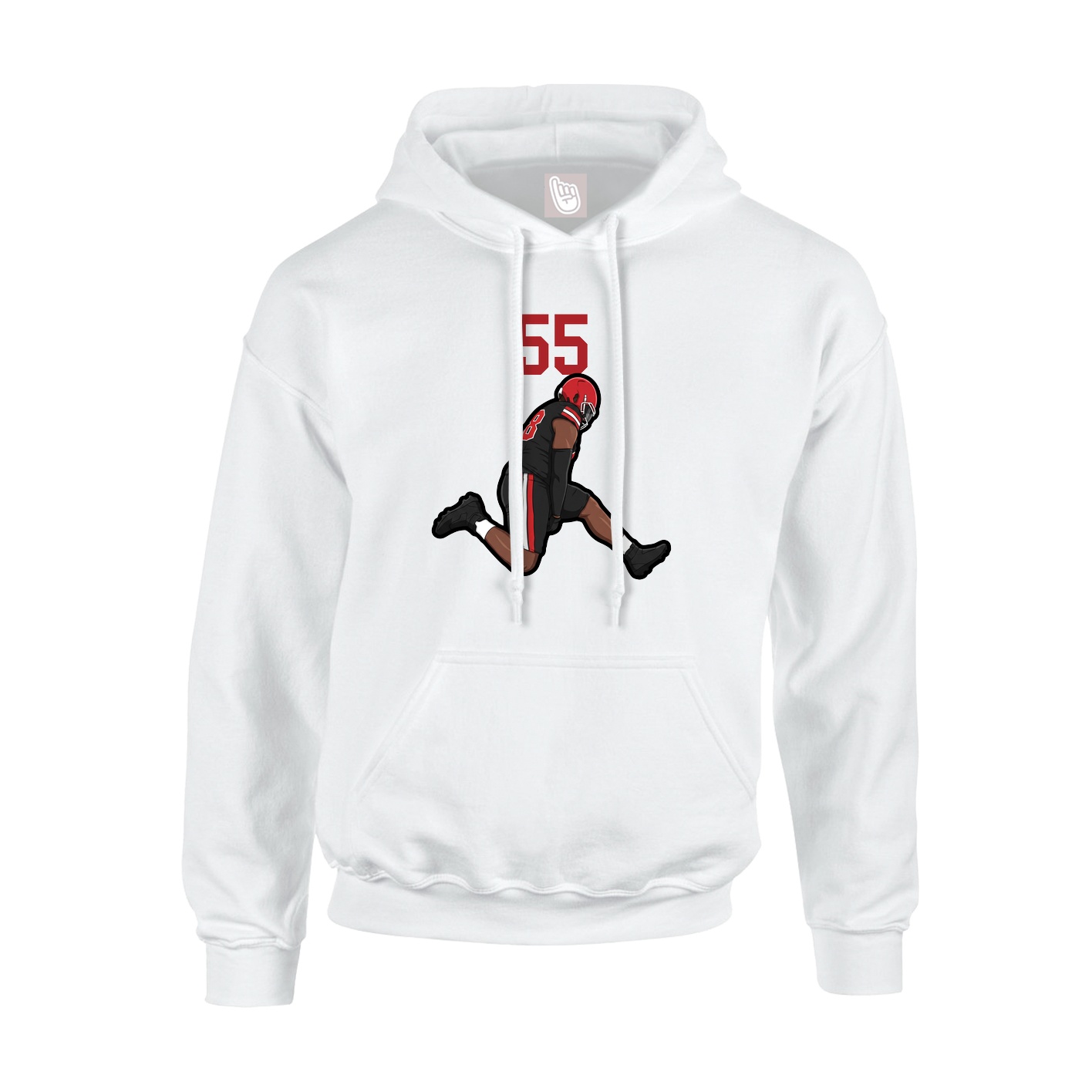 Youth Hoodie — Number Top in White