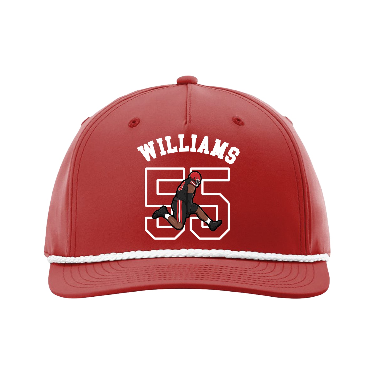 Five-Panel Classic Rope Cap — Shirsey Arch in Red
