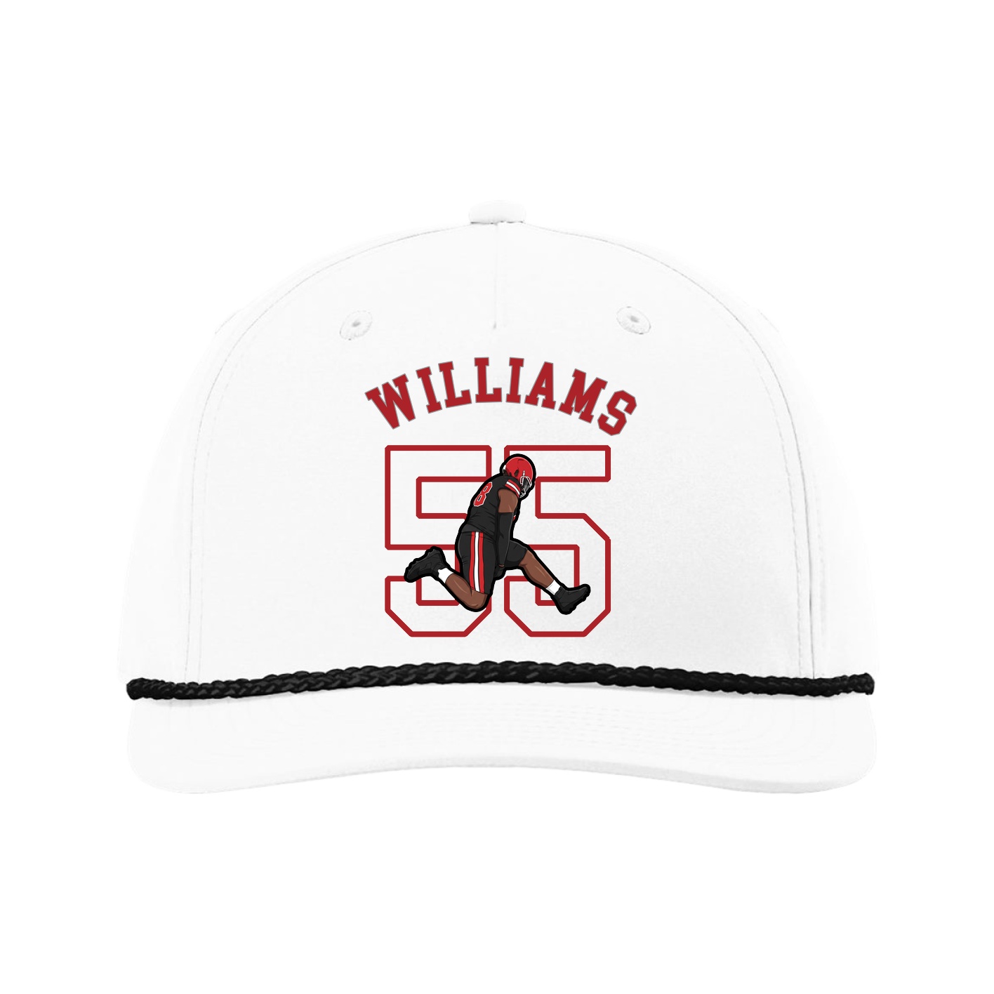Five-Panel Classic Rope Cap — Shirsey Arch in White