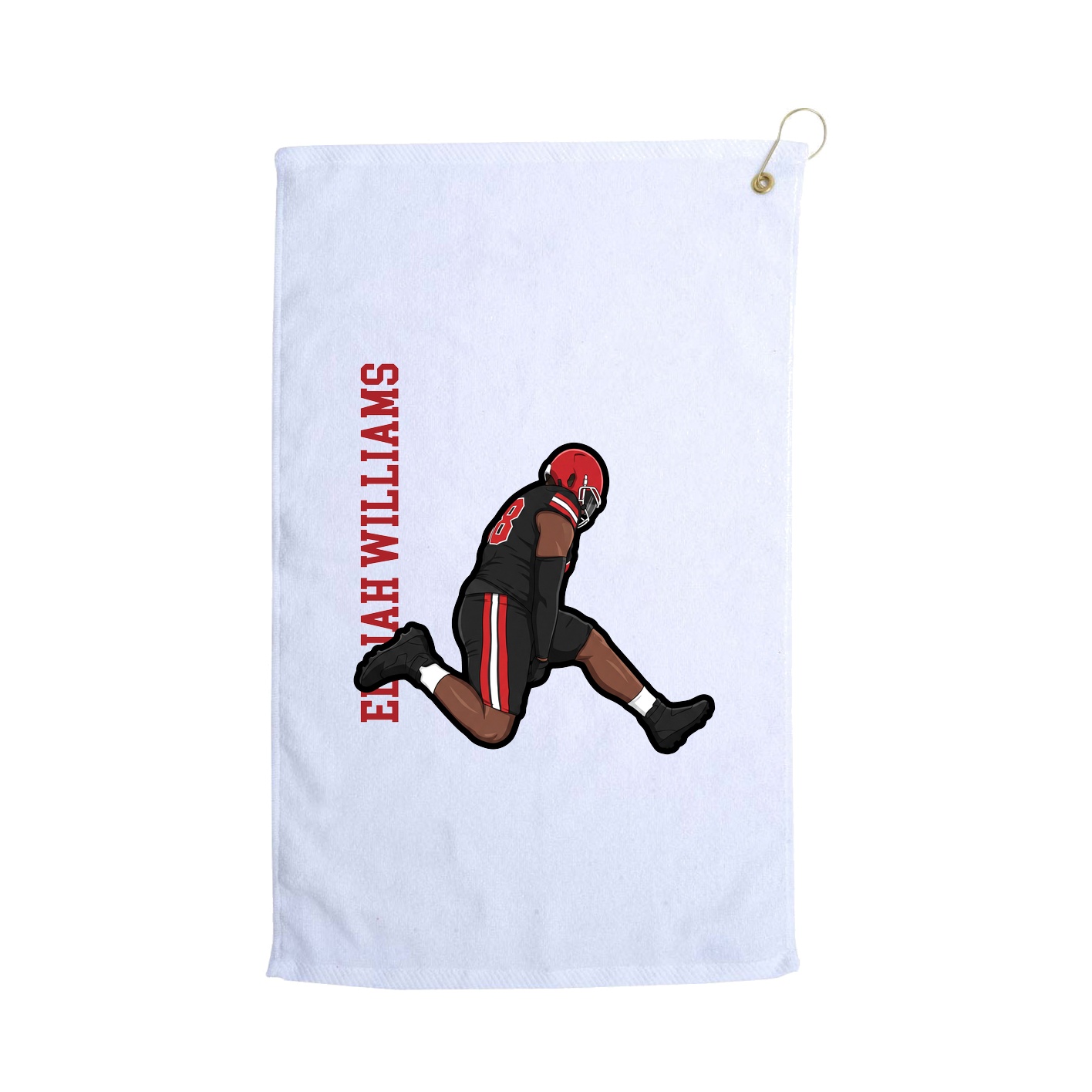 Golf Towel — Name Vertical in White