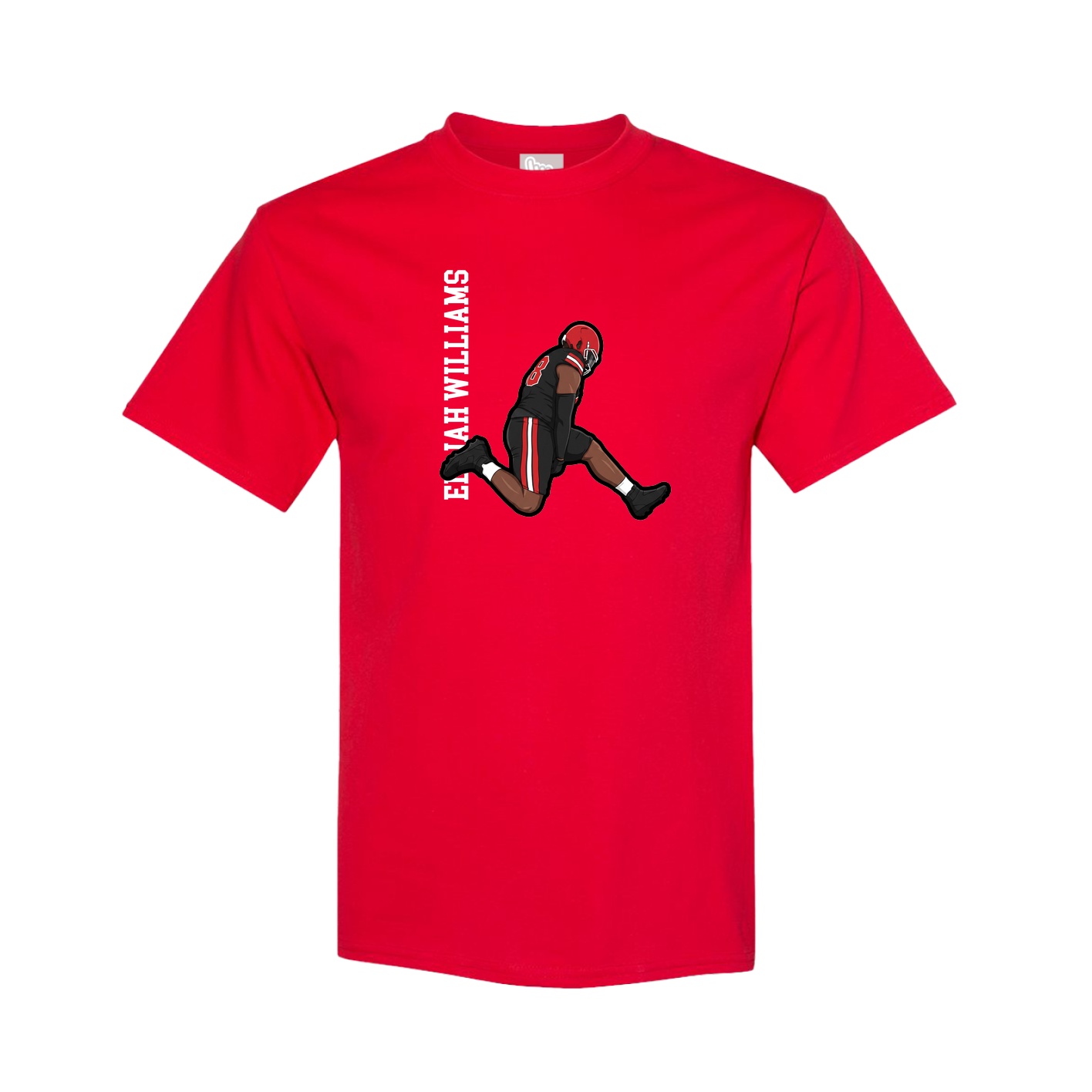 Tee — Name Vertical in Red