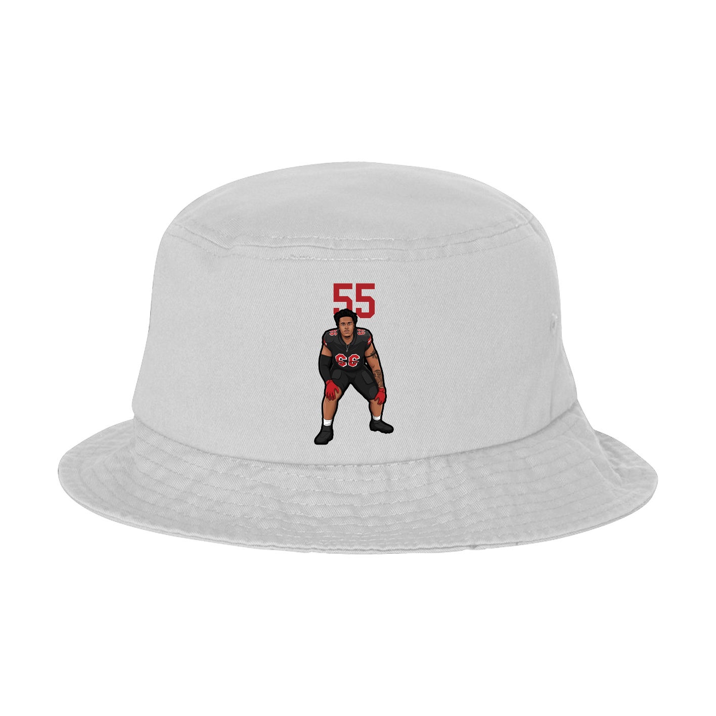 Bucket Cap — Number Top in White