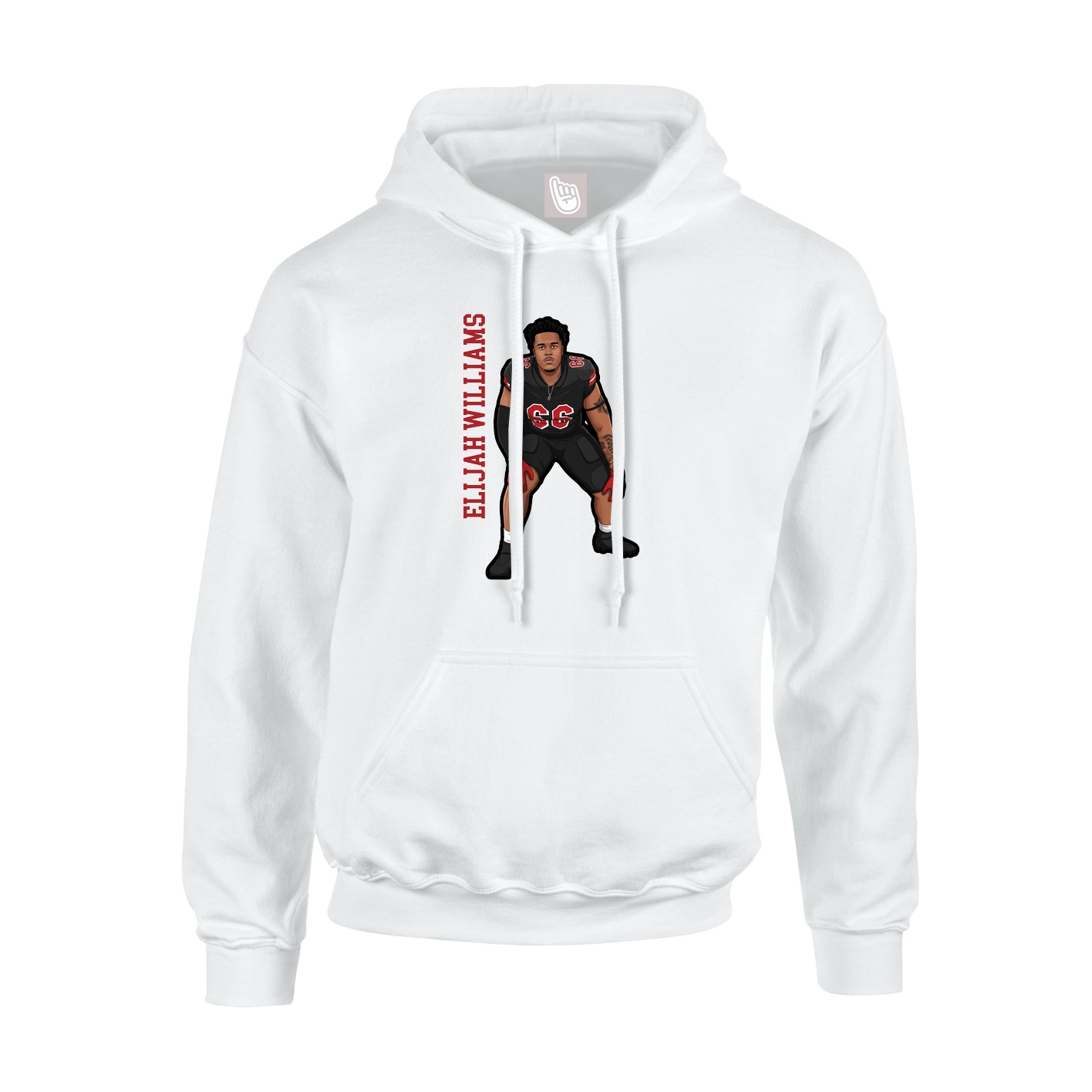 Hoodie — Name Vertical in White