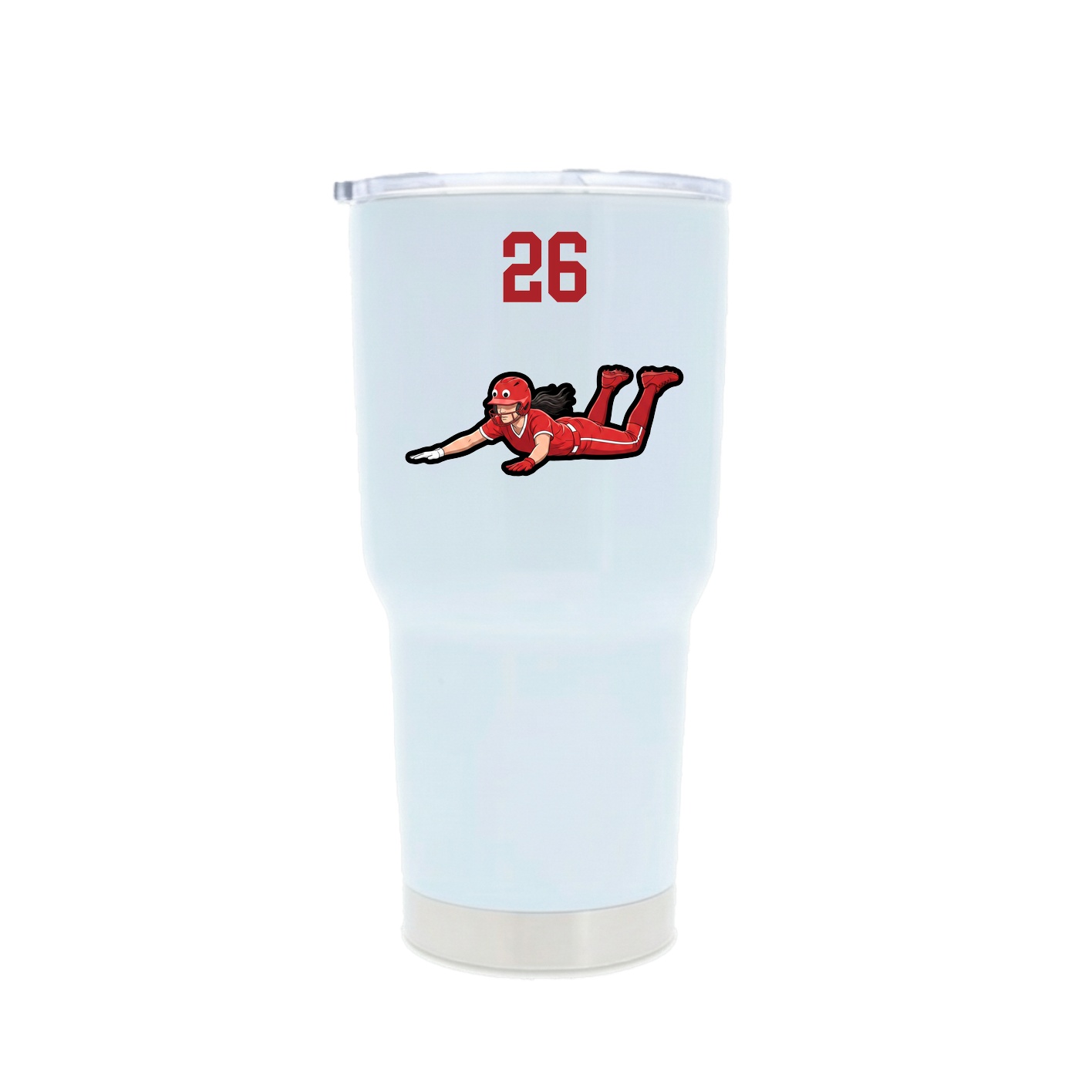 30oz Stainless Steel Tumbler — Number Top in White