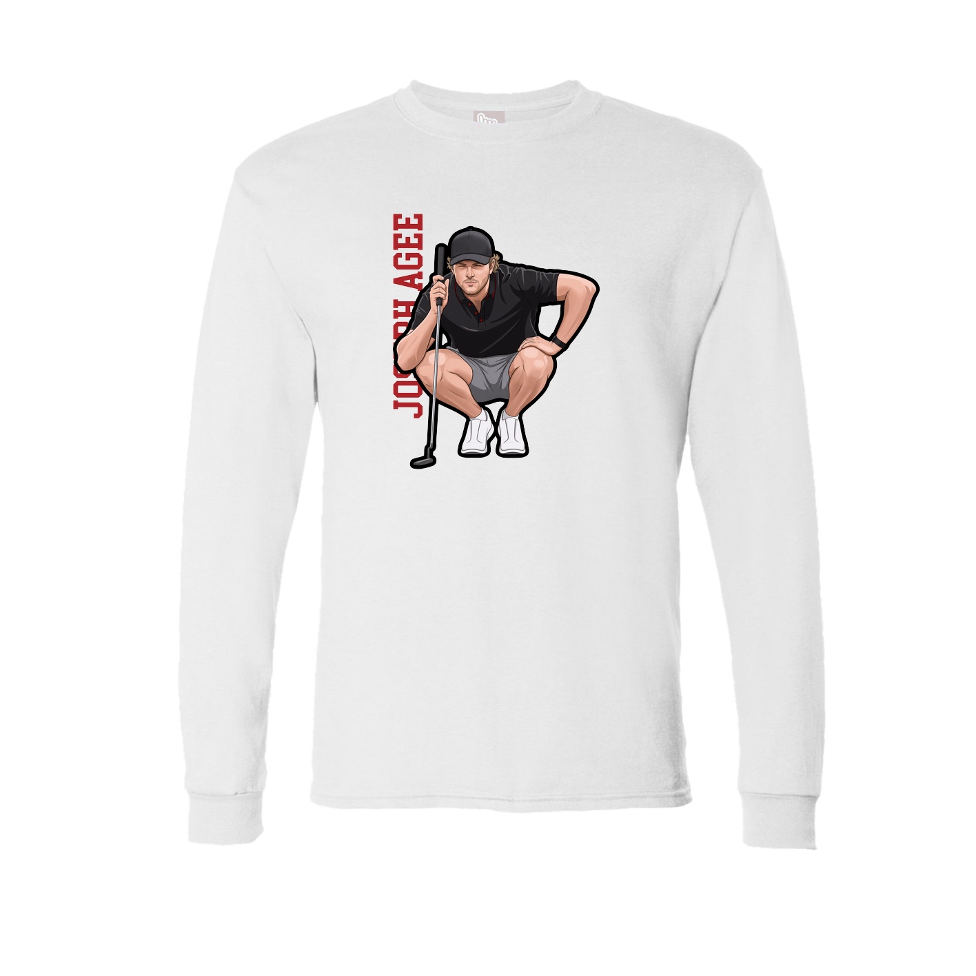 Long Sleeve Tee — Name Vertical in White