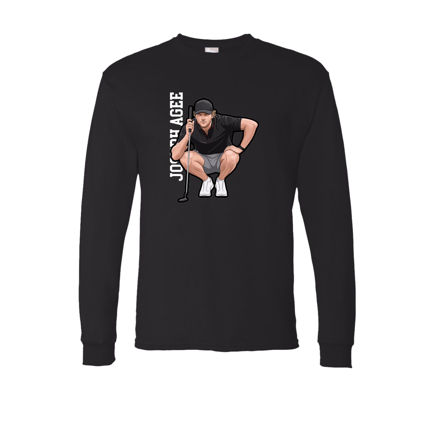 Long Sleeve Tee — Name Vertical in Black