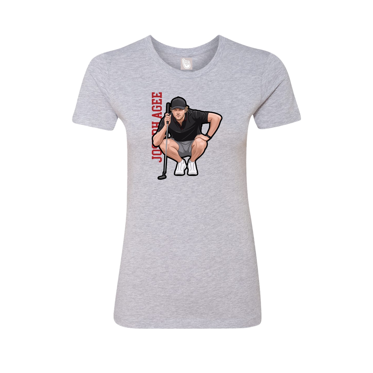 Fitted Women's Tee — Name Vertical in Grey