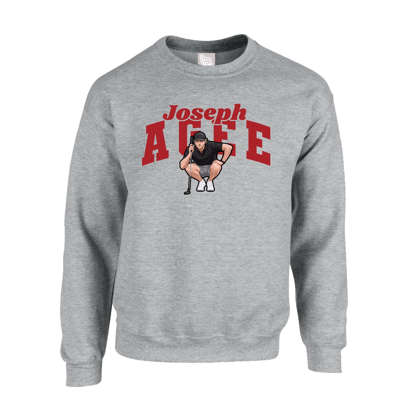 Fleece Crew — Signature Arch in Grey