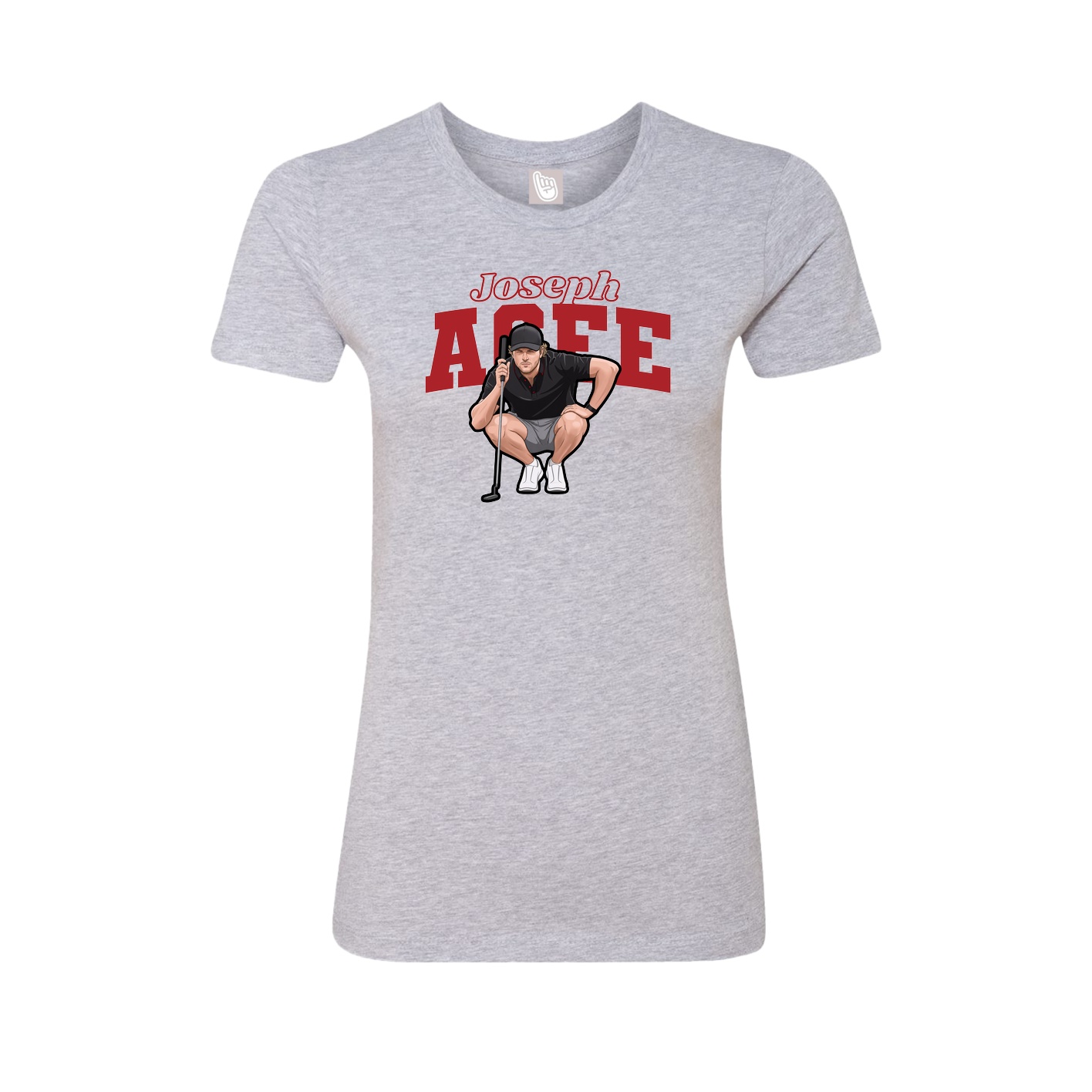 Fitted Women's Tee — Name Arch in Grey