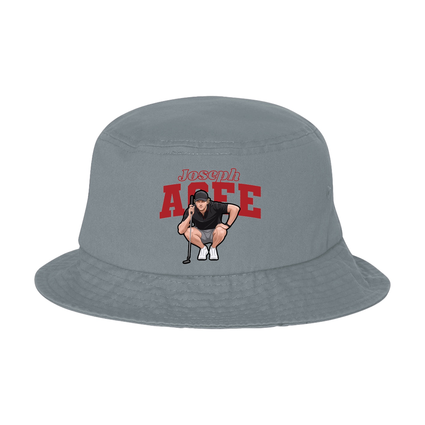 Bucket Cap — Name Arch in Grey