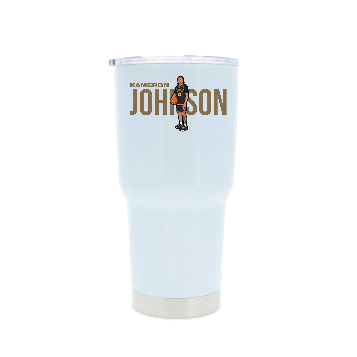 30oz Stainless Steel Tumbler — Player Name in White