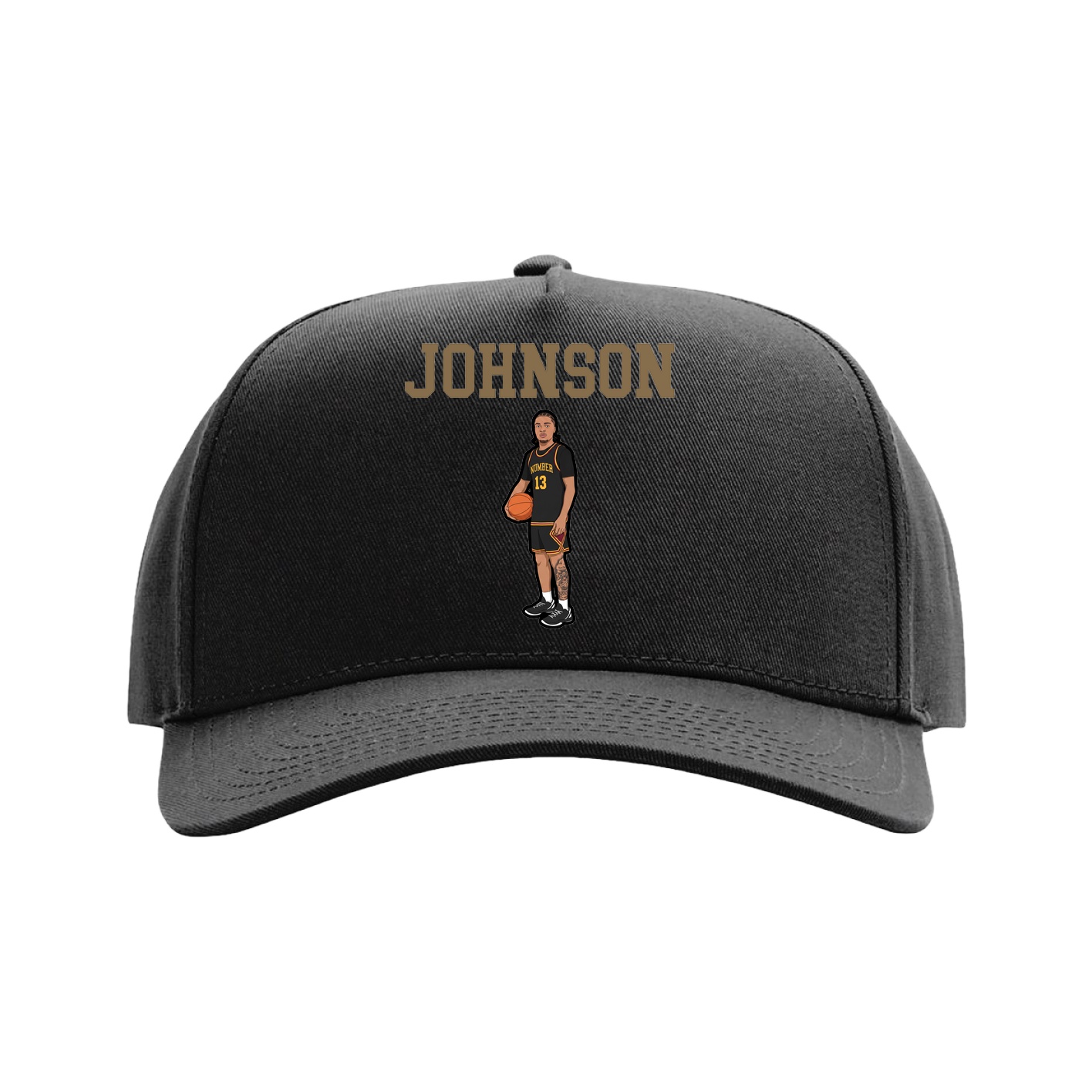 Full Fabric Five-Panel Champ Cap — Shirsey in Black