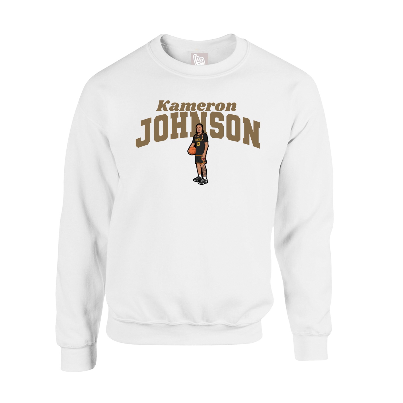 Fleece Crew — Signature Arch in White
