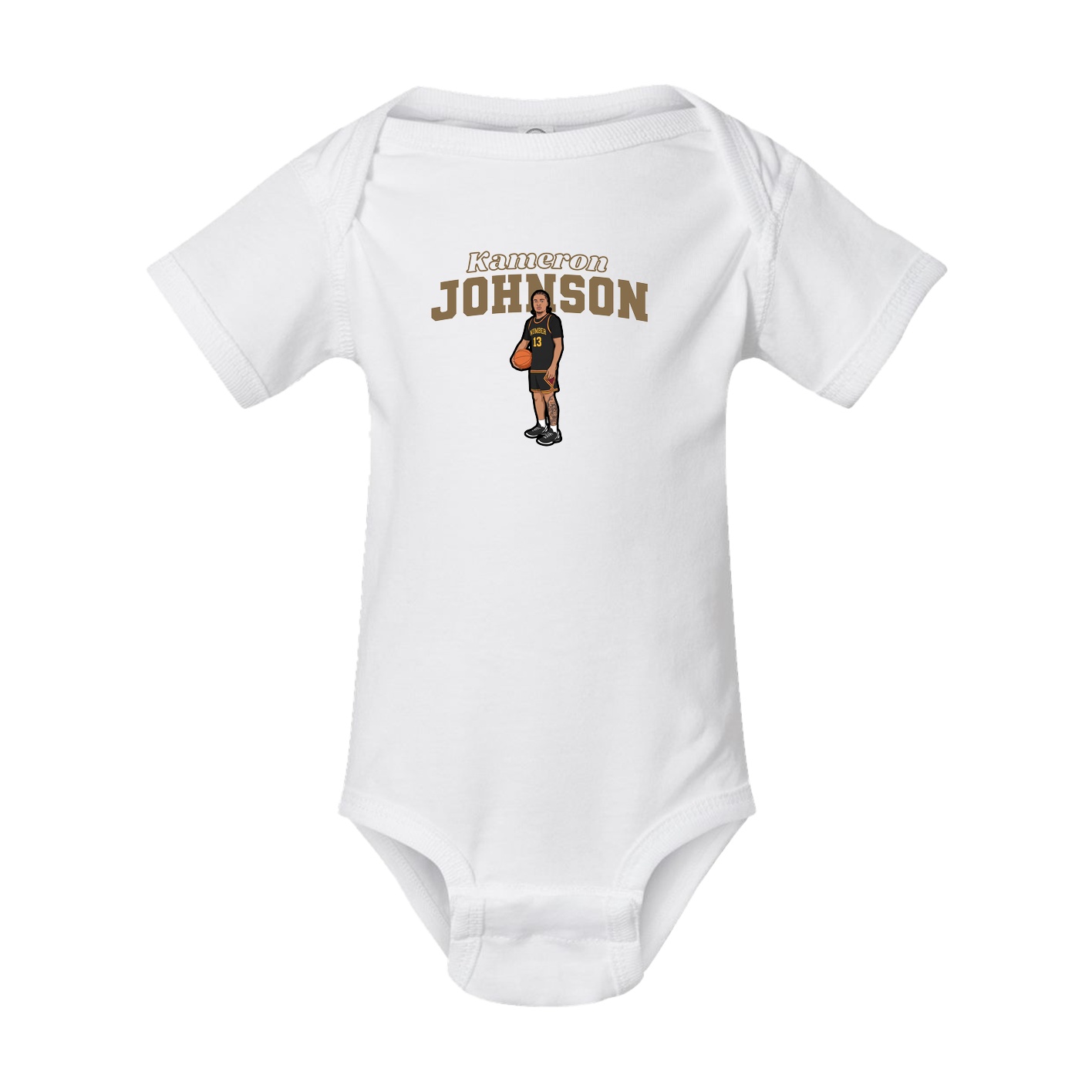 Baby Onesie — Name Arch in White