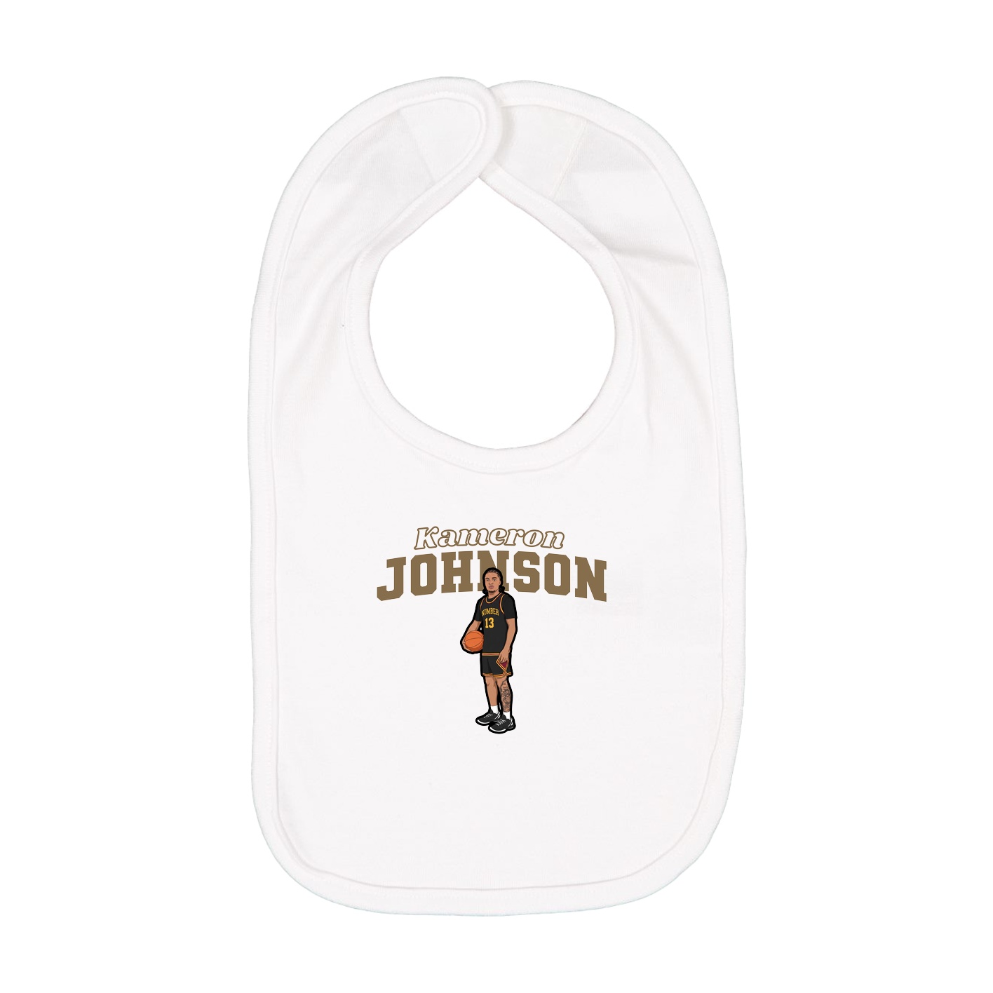 Infant Bib — Name Arch in White