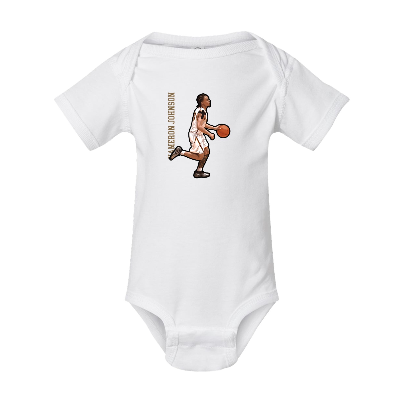 Baby Onesie — Name Vertical in White
