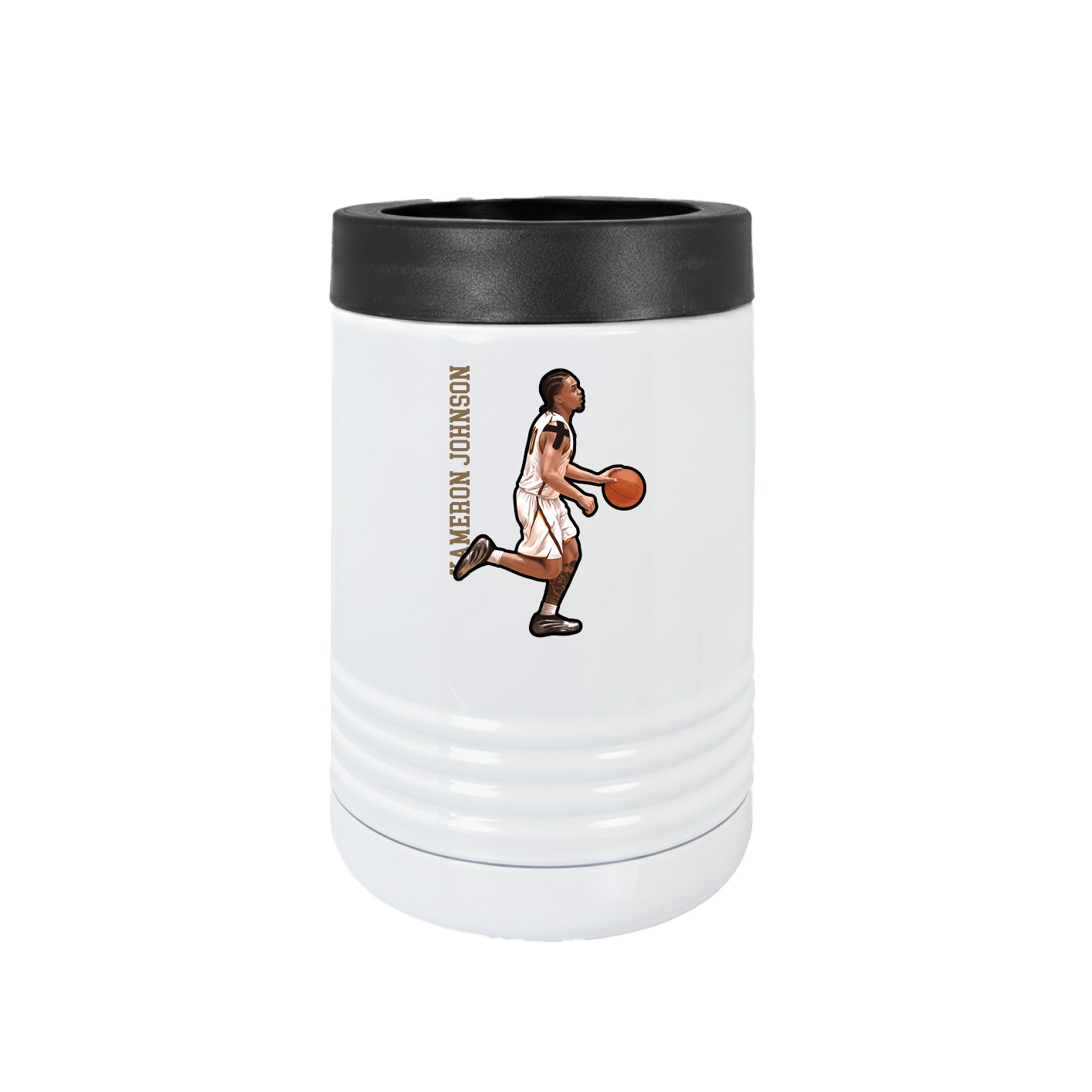 Beverage Holder — Name Vertical in White